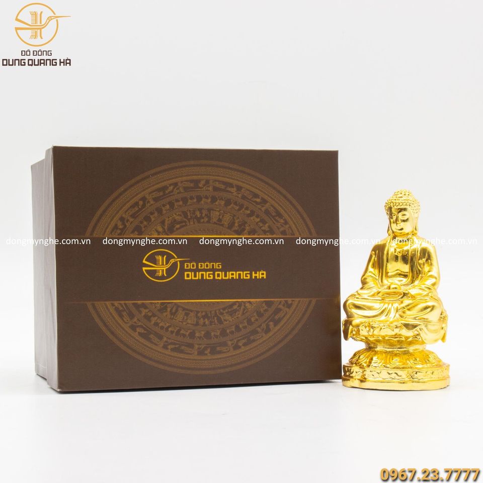 Quà tặng tượng Phật A Di Đà bằng đồng mạ vàng đẹp tinh xảo