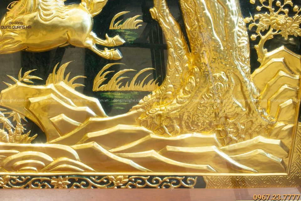 Tranh đồng Mã Đáo Thành Công 1m7 dát vàng 9999 độc đáo