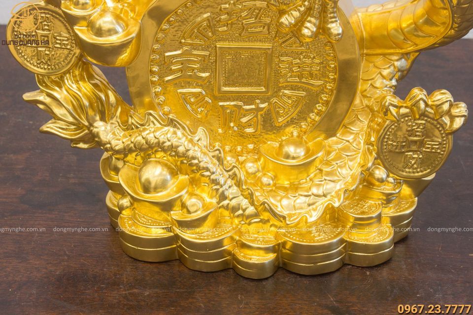 Tượng rồng dát vàng cao 40cm dài 32cm - Linh vật ý nghĩa