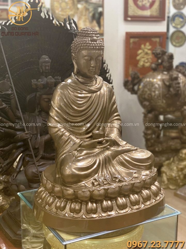 Tượng Đức Phật Thích Ca Mâu Ni cao 70cm bằng đồng đỏ