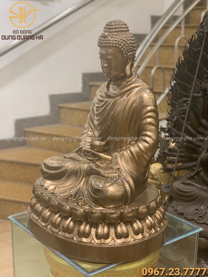 Tượng Đức Phật Thích Ca Mâu Ni cao 70cm bằng đồng đỏ