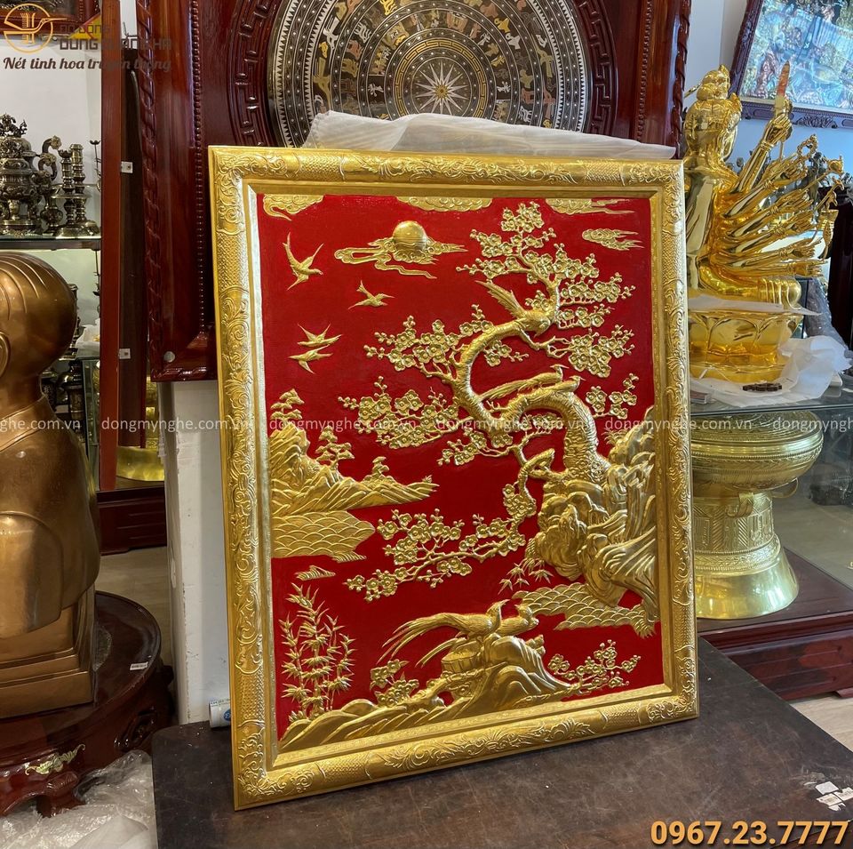Tranh Vinh Hoa Phú Quý thếp vàng kích thước 1m07 x 88cm