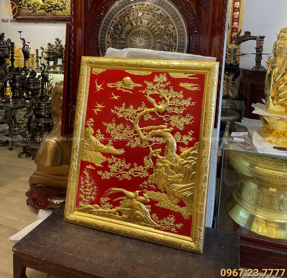Tranh Vinh Hoa Phú Quý thếp vàng kích thước 1m07 x 88cm