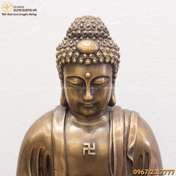 Tượng Phật A Di Đà nặng 8kg đế bát giác 40x24cm hun giả cổ