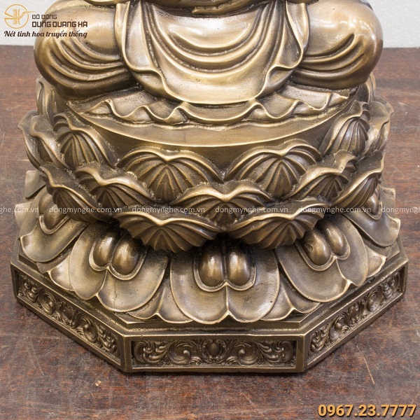 Tượng Phật A Di Đà nặng 8kg đế bát giác 40x24cm hun giả cổ