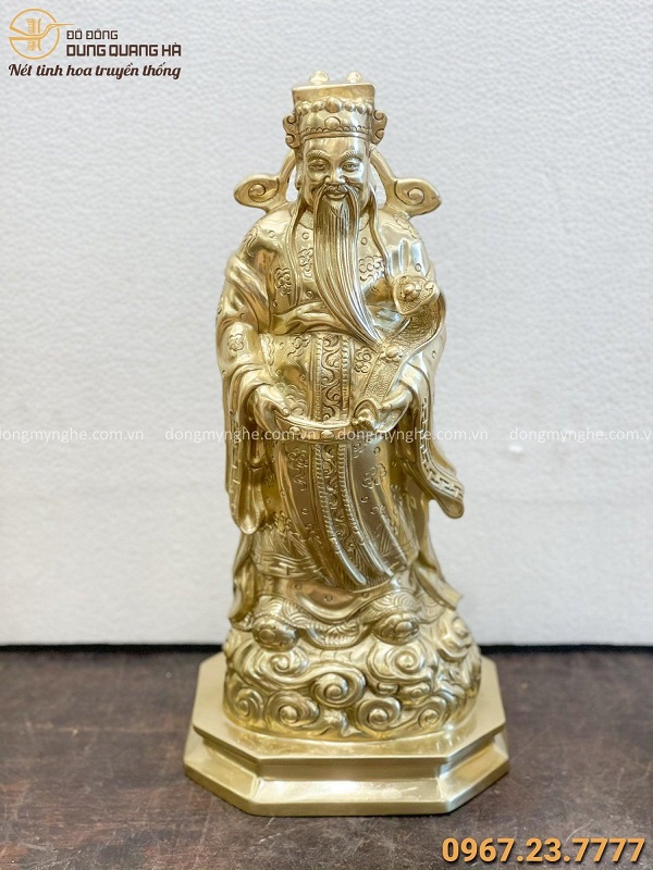 Tượng Tam Đa Phúc Lộc Thọ bằng đồng vàng cattut cao 36cm