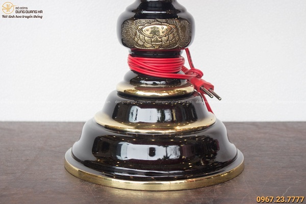 Đèn thờ bằng đồng tạo hình treo chuông cao 62cm độc đáo