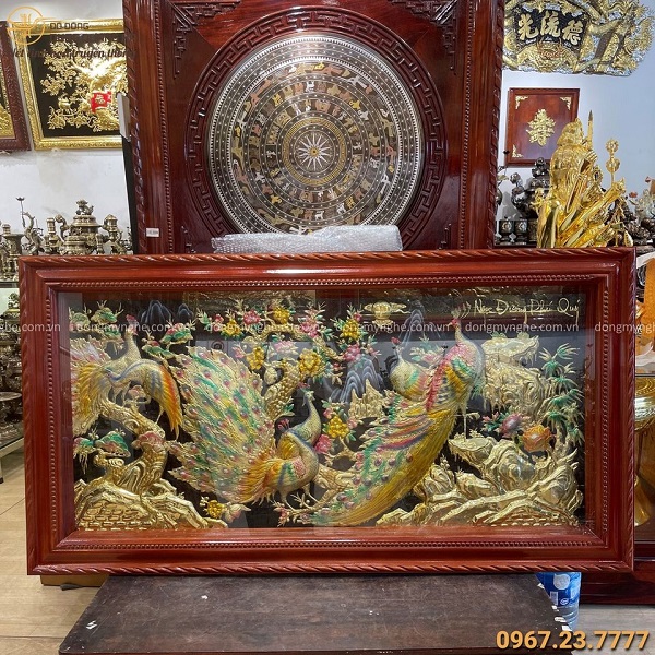 Tranh Ngọc Đường Phú Quý bằng đồng 1m7 x 90cm đẹp tinh xảo