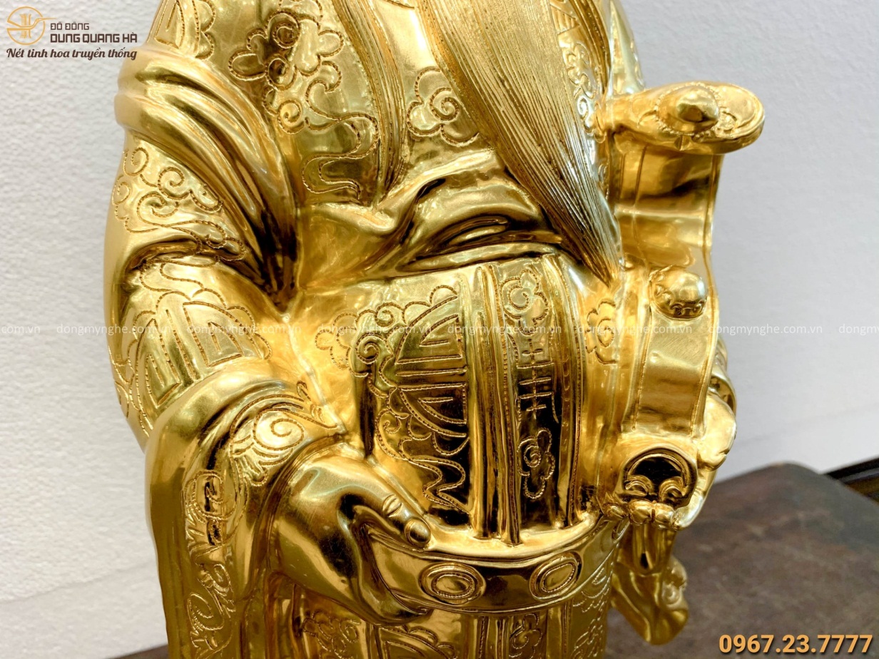 Bộ tượng Phúc Lộc Thọ bằng đồng dát vàng 9999 tinh xảo