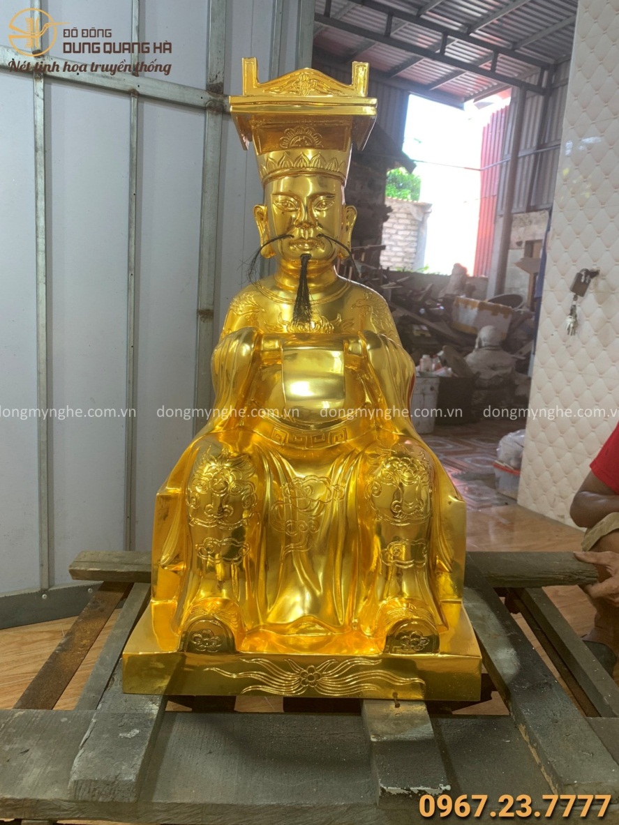 Tượng Vua Cha Bát Hải bằng đồng đỏ mạ vàng 24k cao 67cm