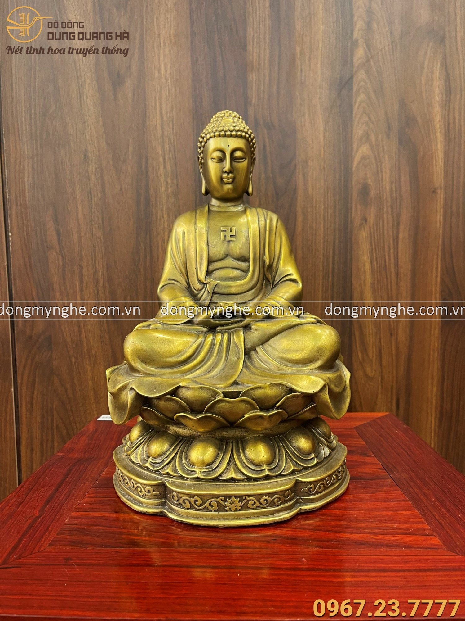 Tượng Đức Phật A Di Đà ngồi Thiền kích thước 32x21x19cm nặng 3kg