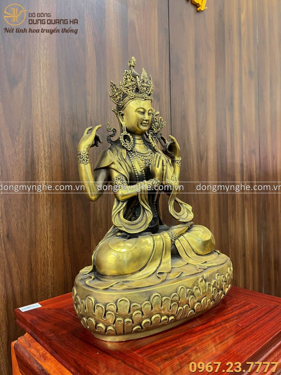 Tượng Phật Quan Âm Tứ Thủ Mật Tông 47 x 31 x 20 cm nặng 8,2kg