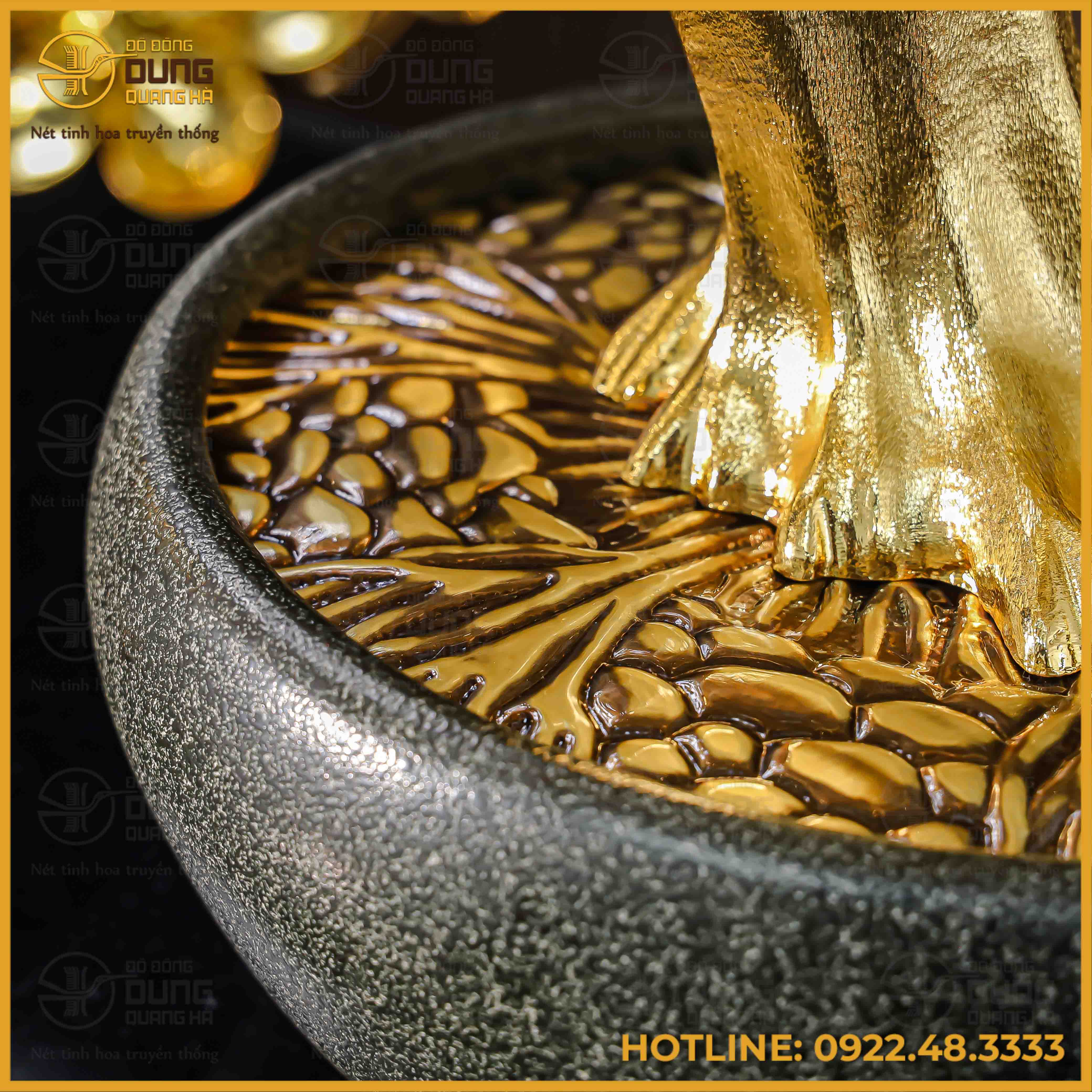 Quà tặng chậu mai đồng vàng mạ vàng cao 75cm