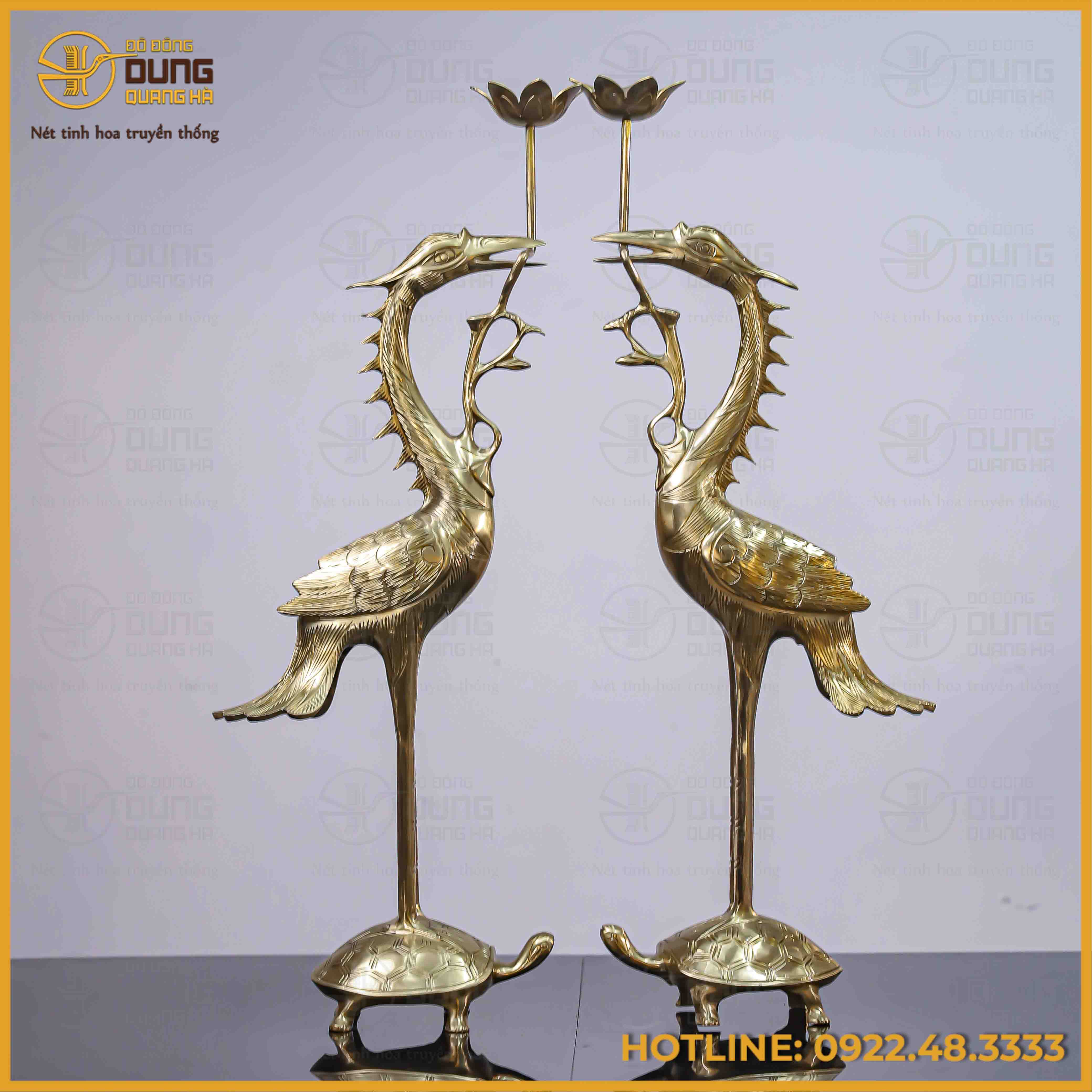 Hạc thờ bằng đồng catut cao 50cm