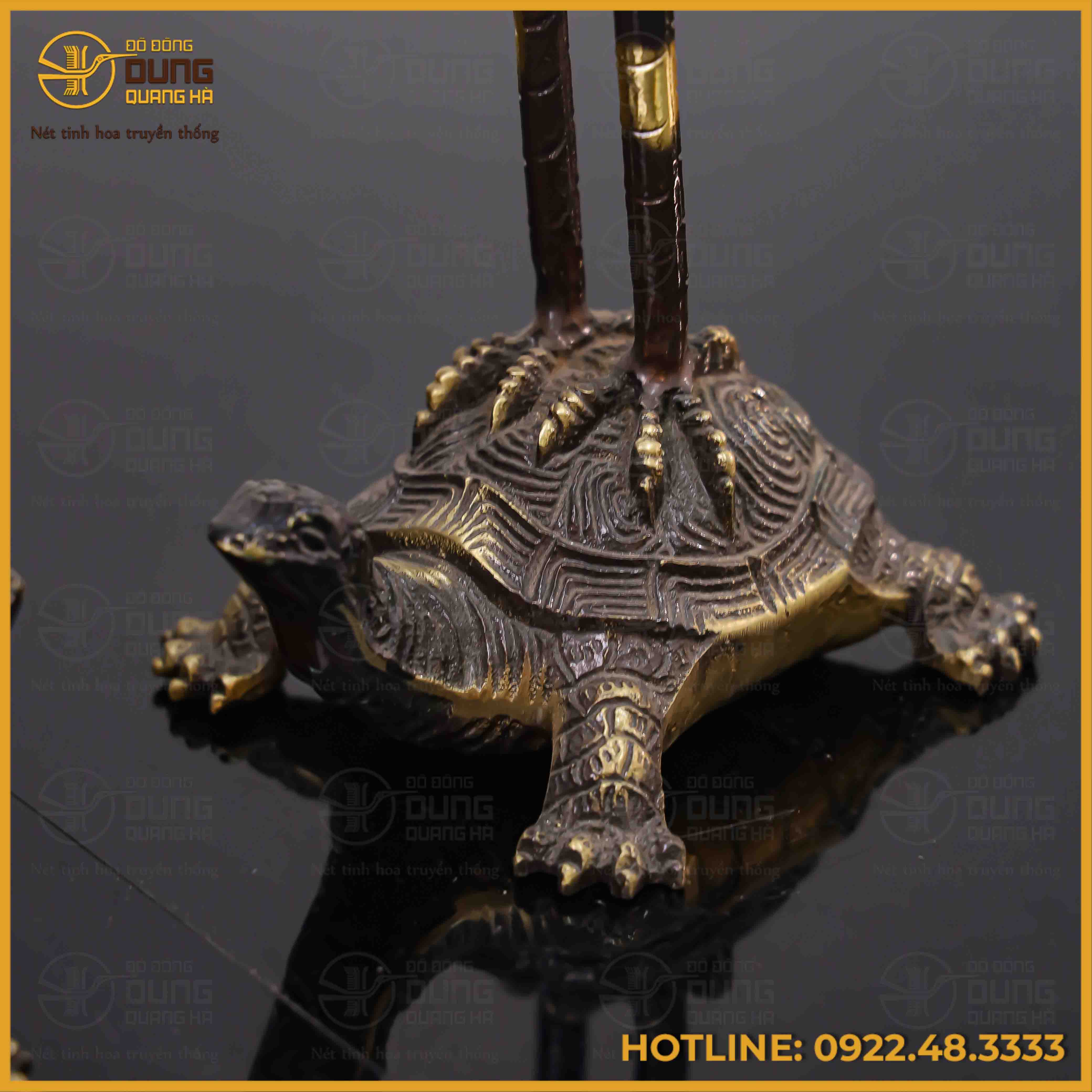 Đôi hạc thờ đồng vàng hai lai cao 45cm