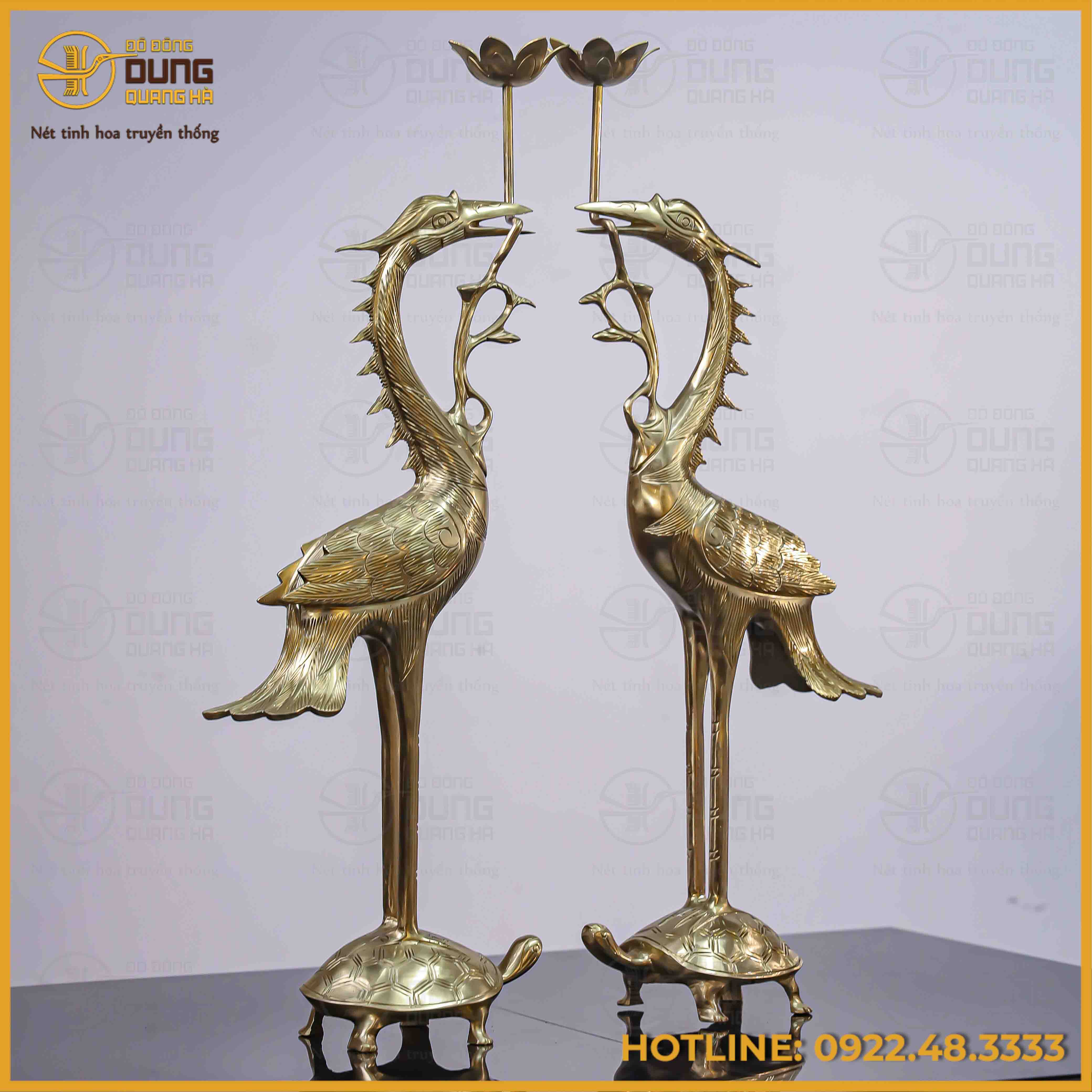 Hạc thờ bằng đồng catut cao 50cm