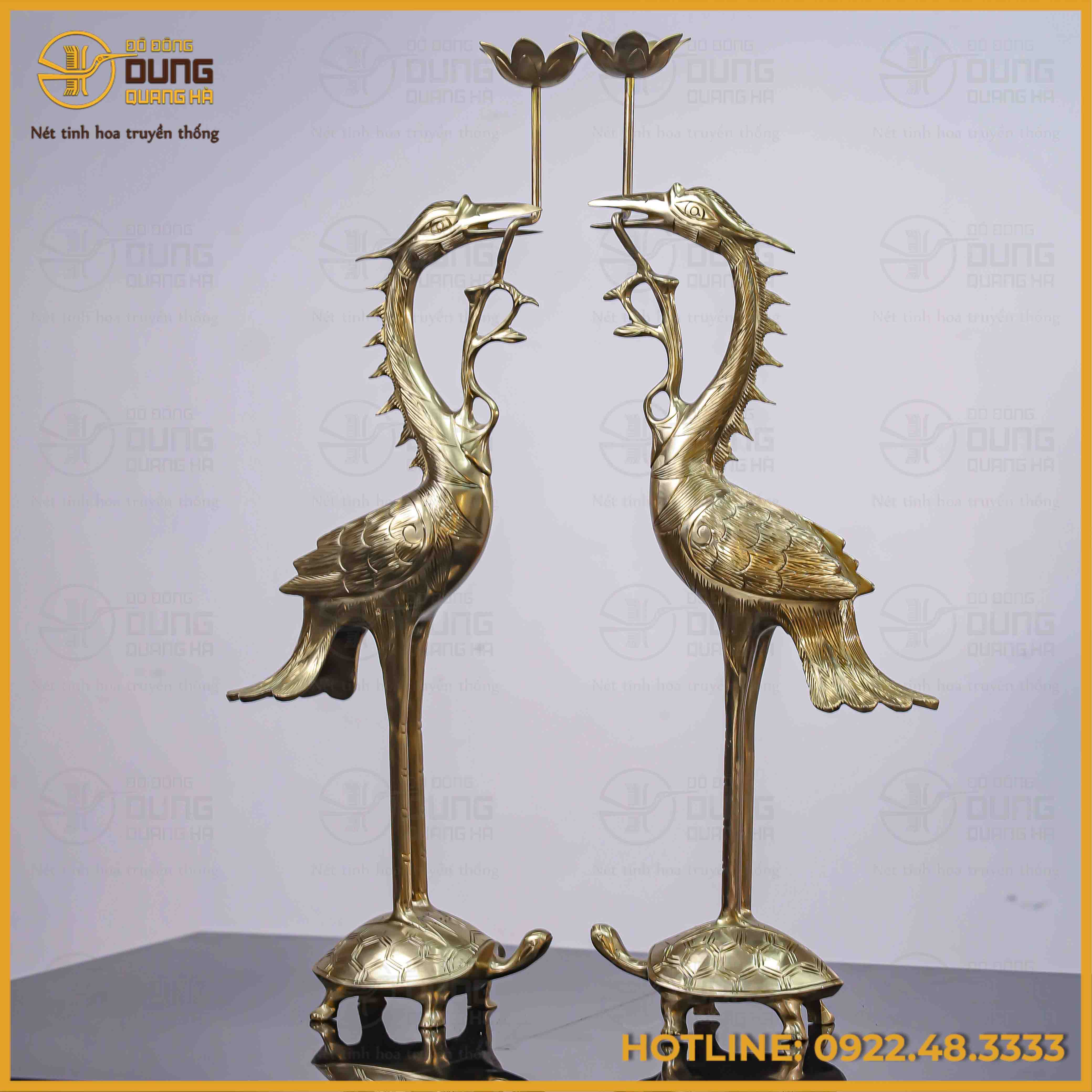 Hạc thờ bằng đồng catut cao 50cm