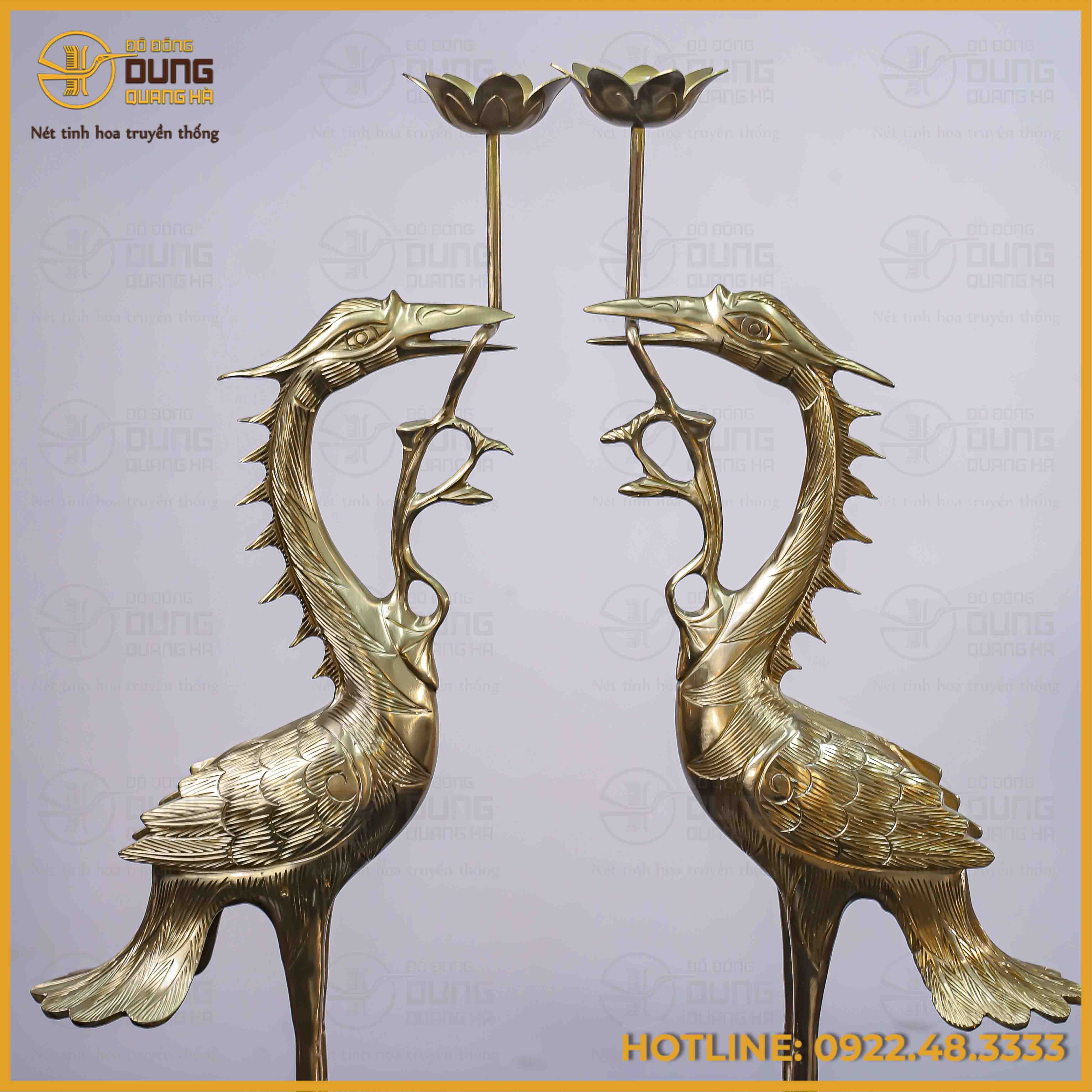 Hạc thờ bằng đồng catut cao 50cm