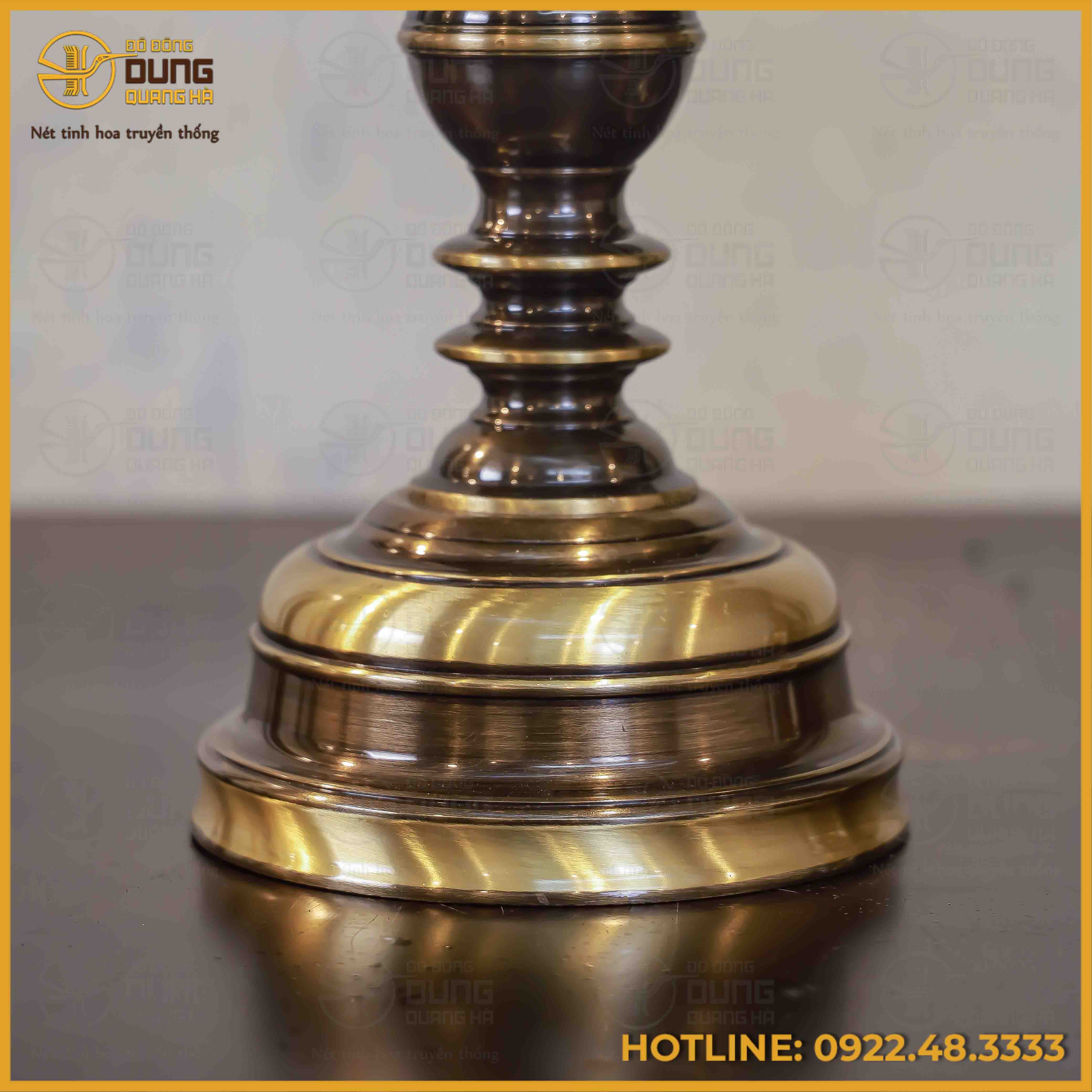 Đôi chân nến bằng đồng vàng hai công nghệ cao 65cm