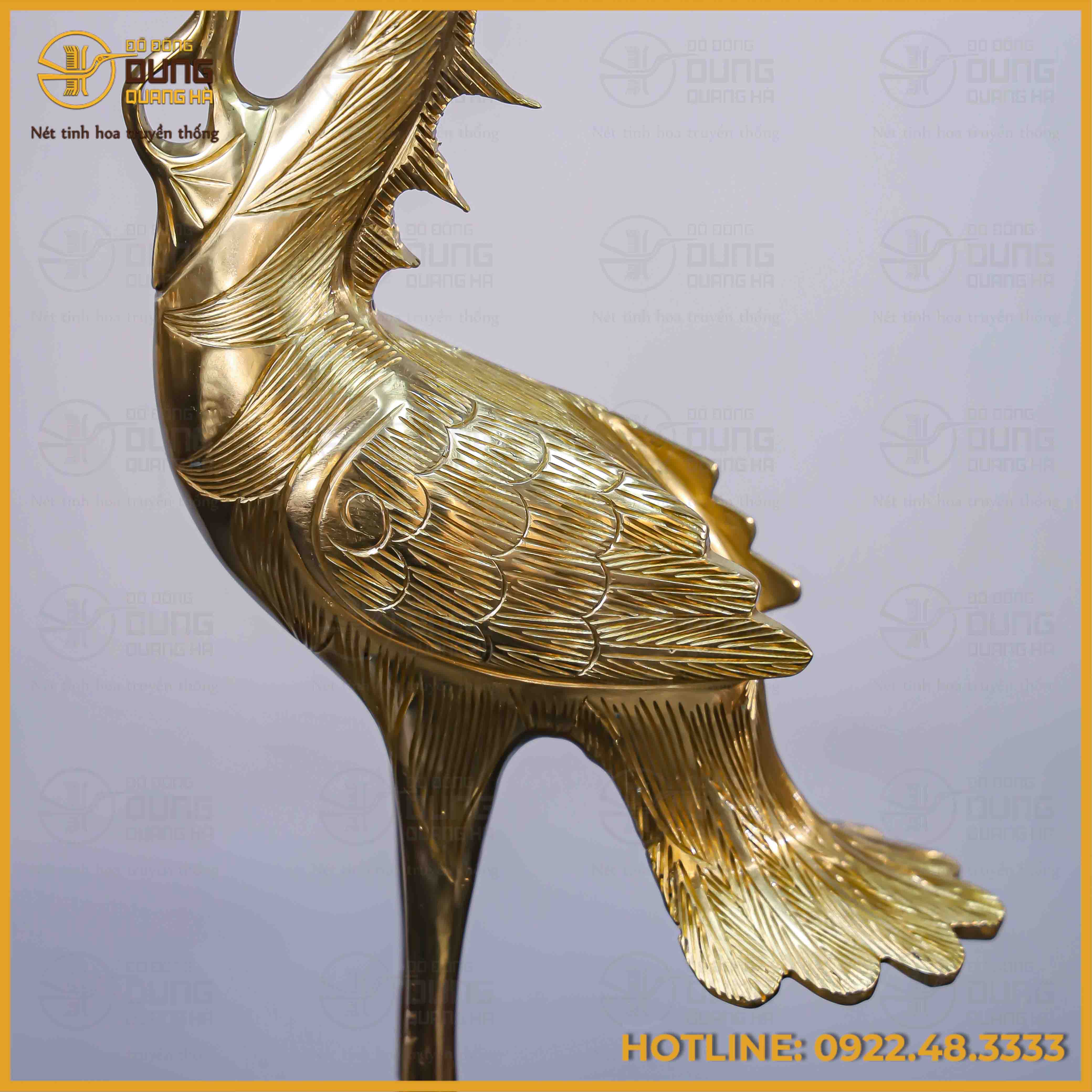 Hạc thờ bằng đồng catut cao 50cm