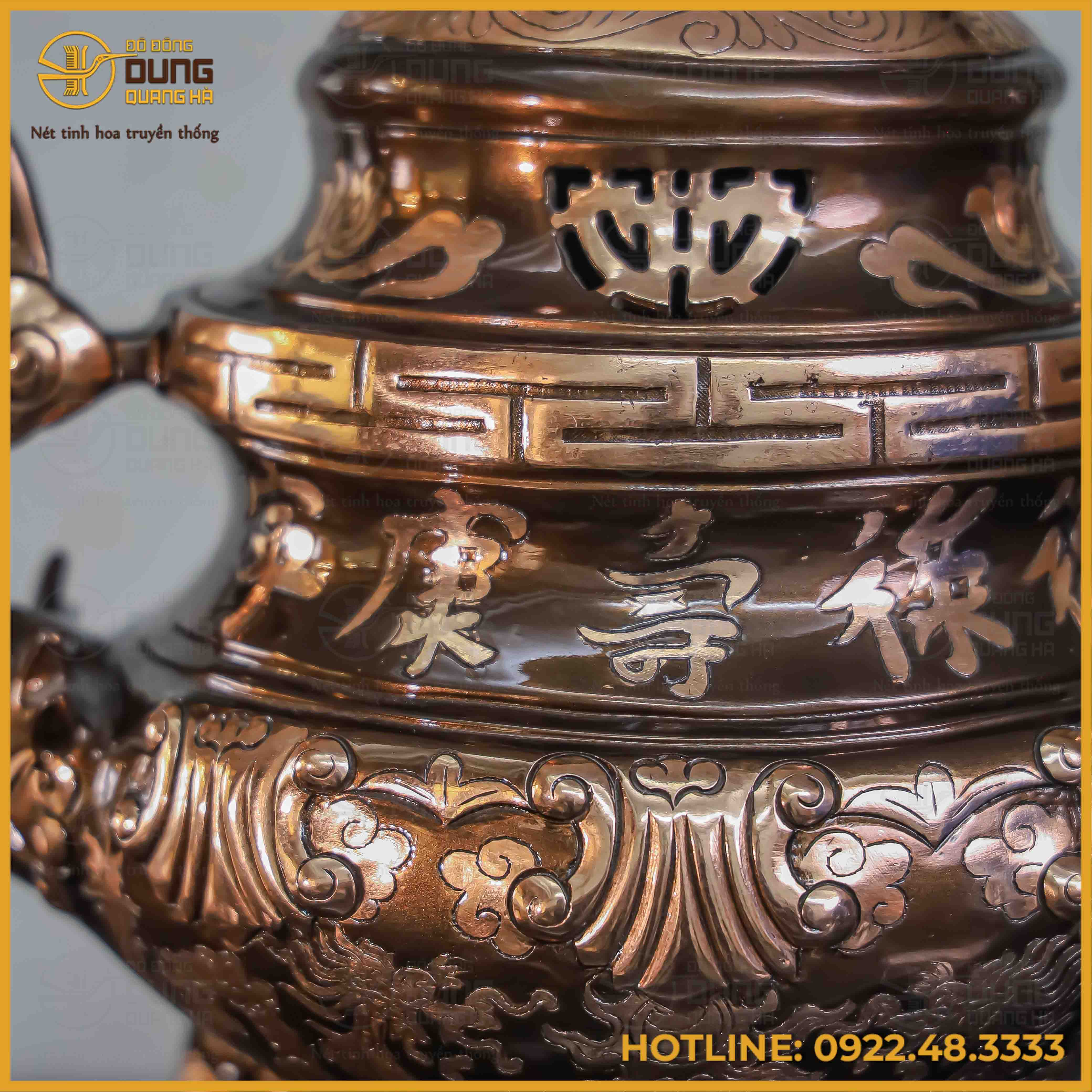 Đỉnh hoa sòi đồng đỏ cạo màu cao 45cm