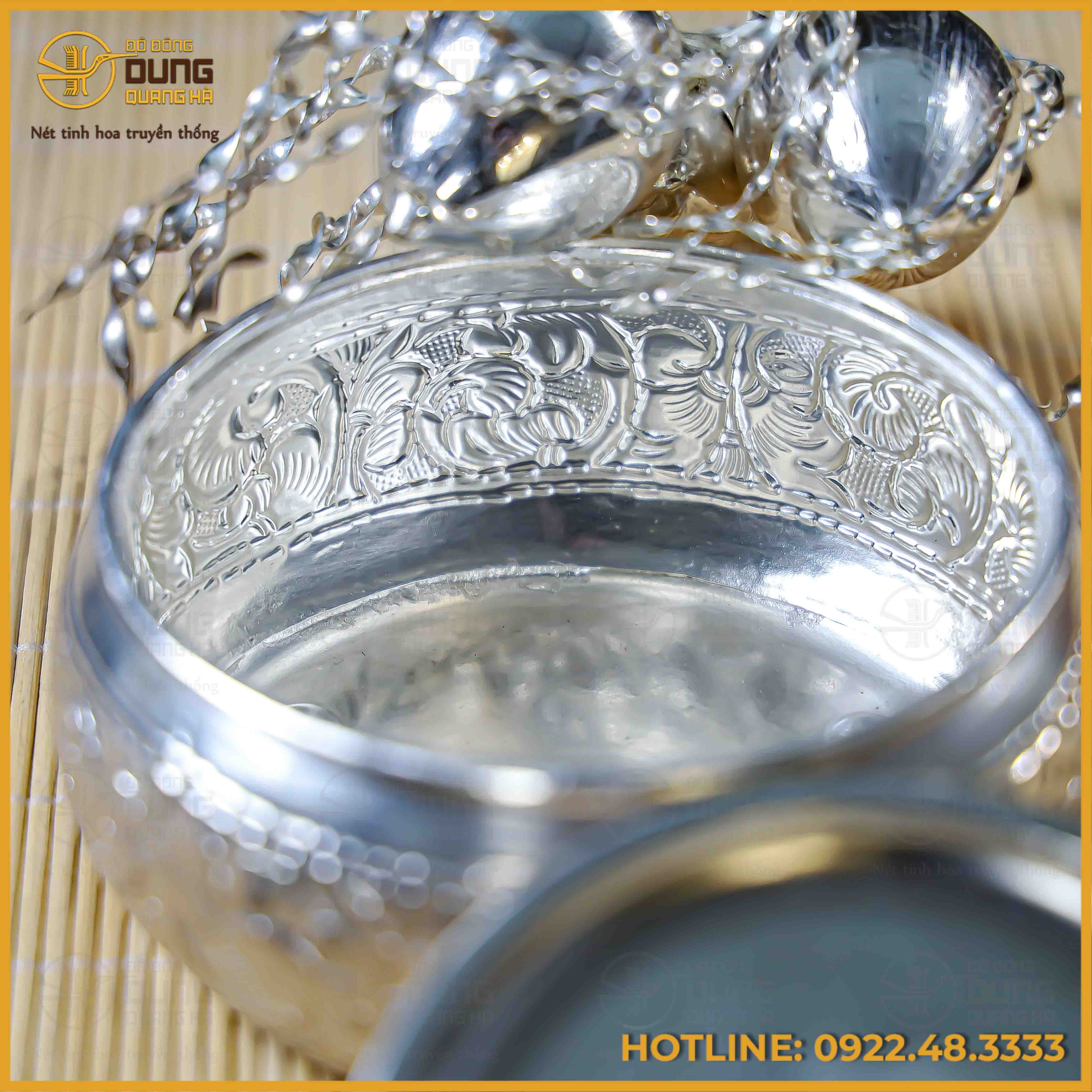 Bộ trầu cau 5 quả mạ bạc cao cấp