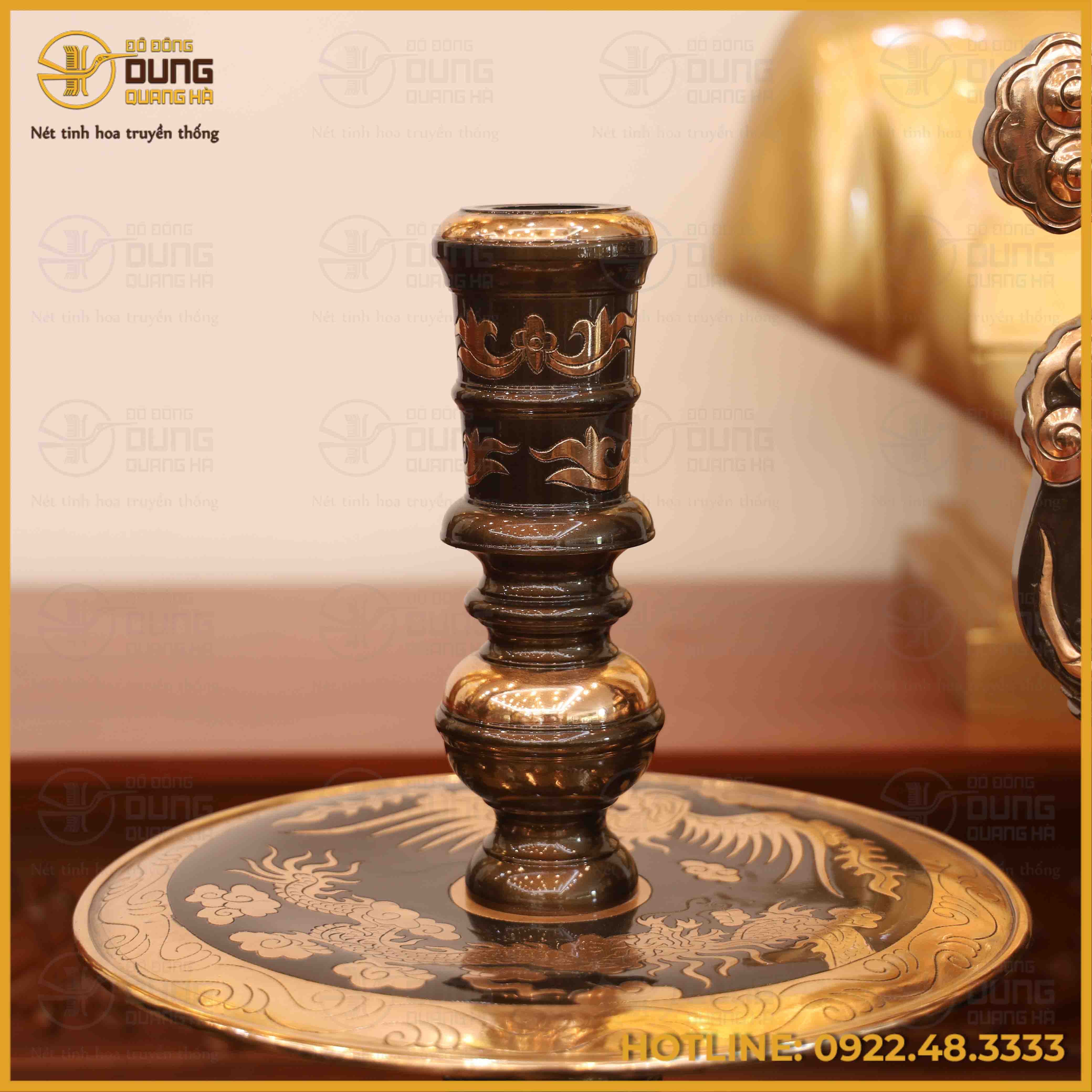 Bộ ngũ sự đồng đỏ cạo màu cao 60cm