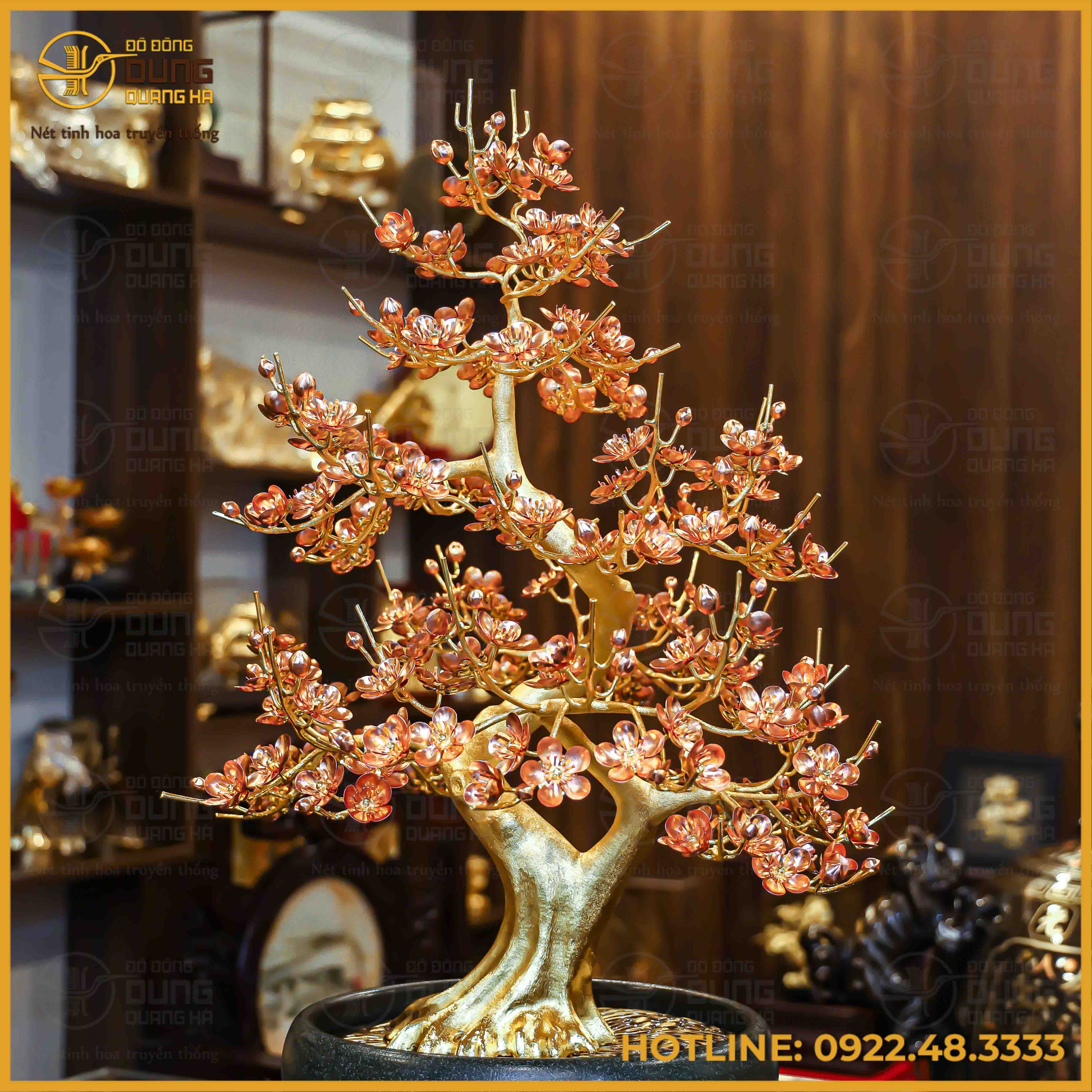 Cây đào đồng vàng mạ vàng cao 75cm