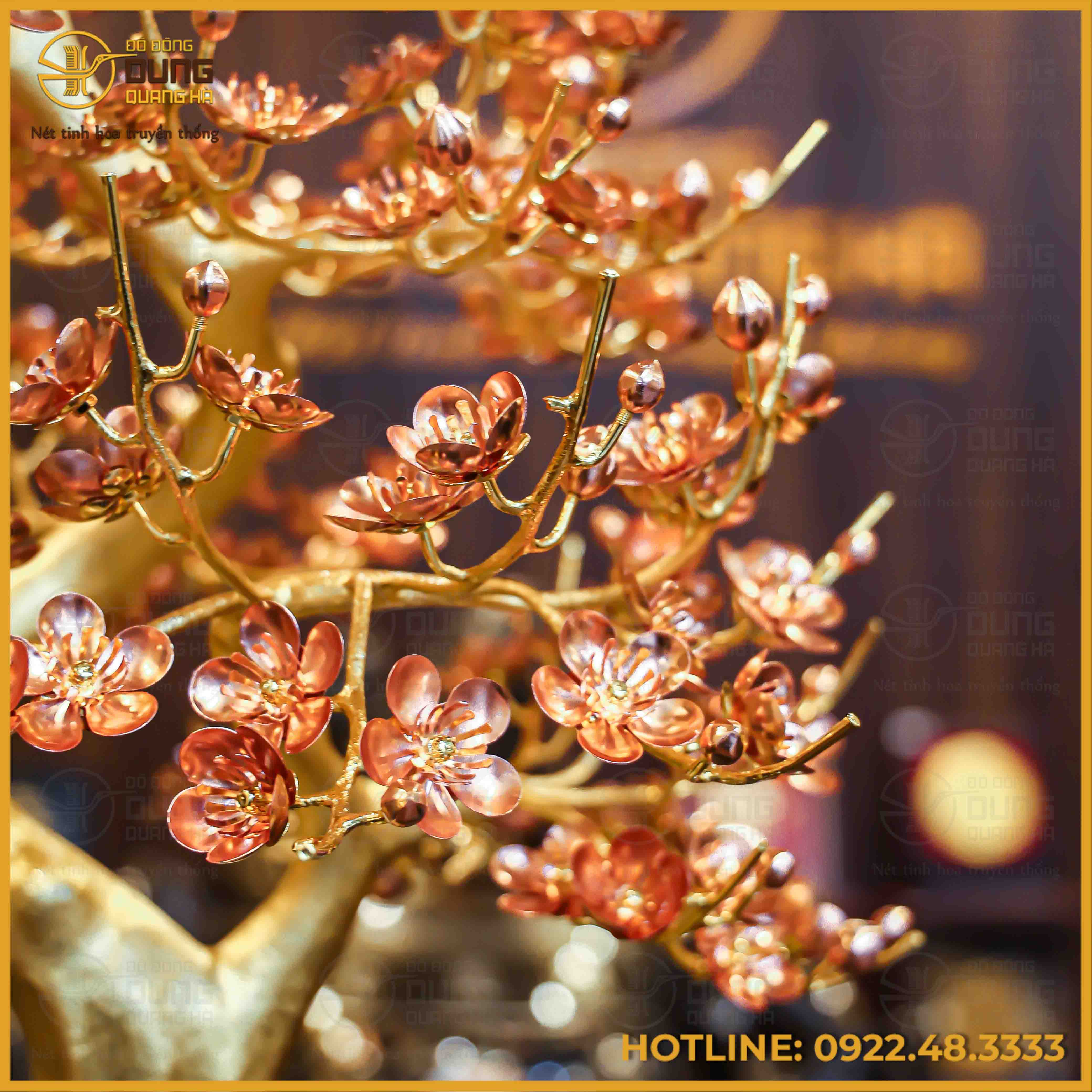 Cây đào đồng vàng mạ vàng cao 75cm