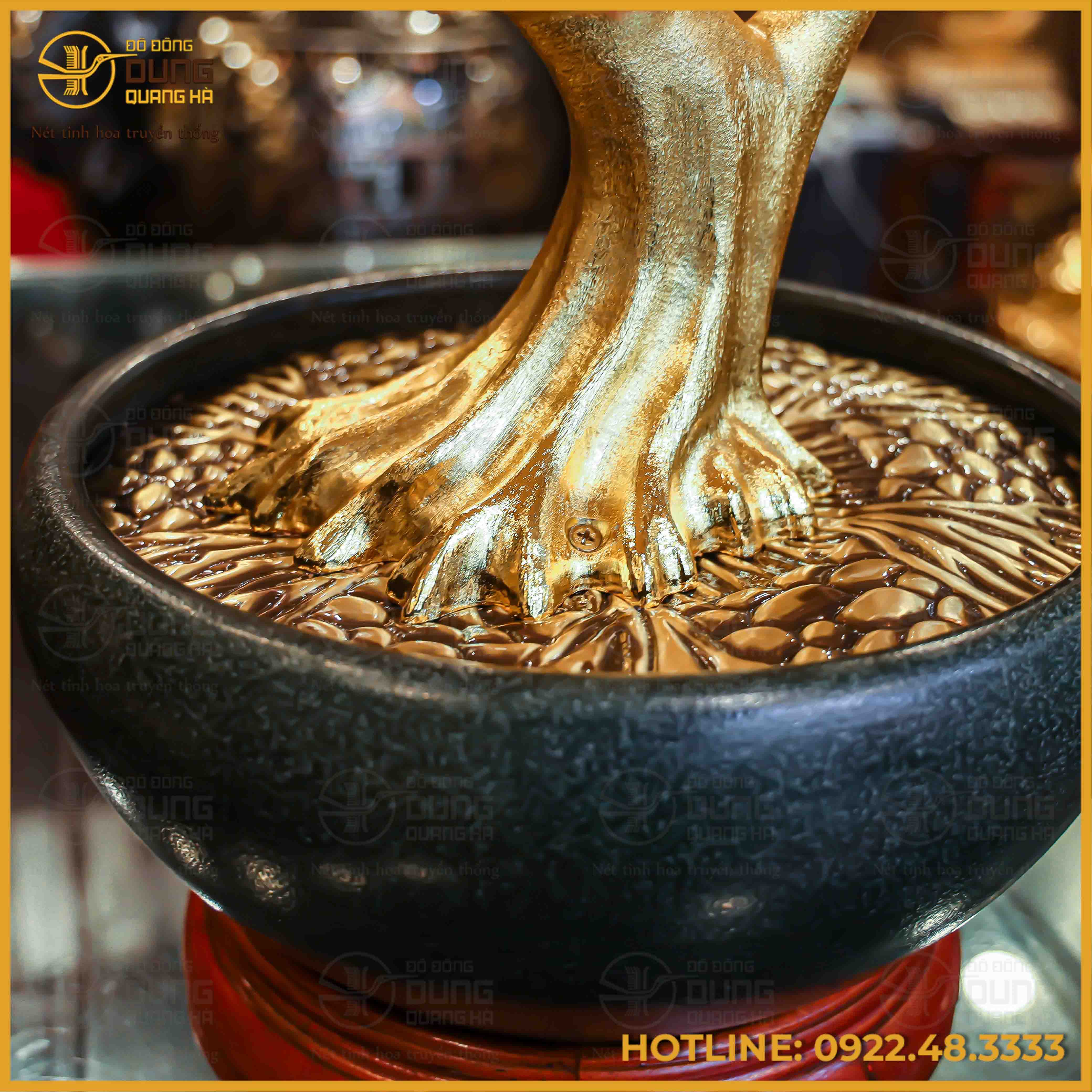 Cây đào đồng vàng mạ vàng cao 75cm