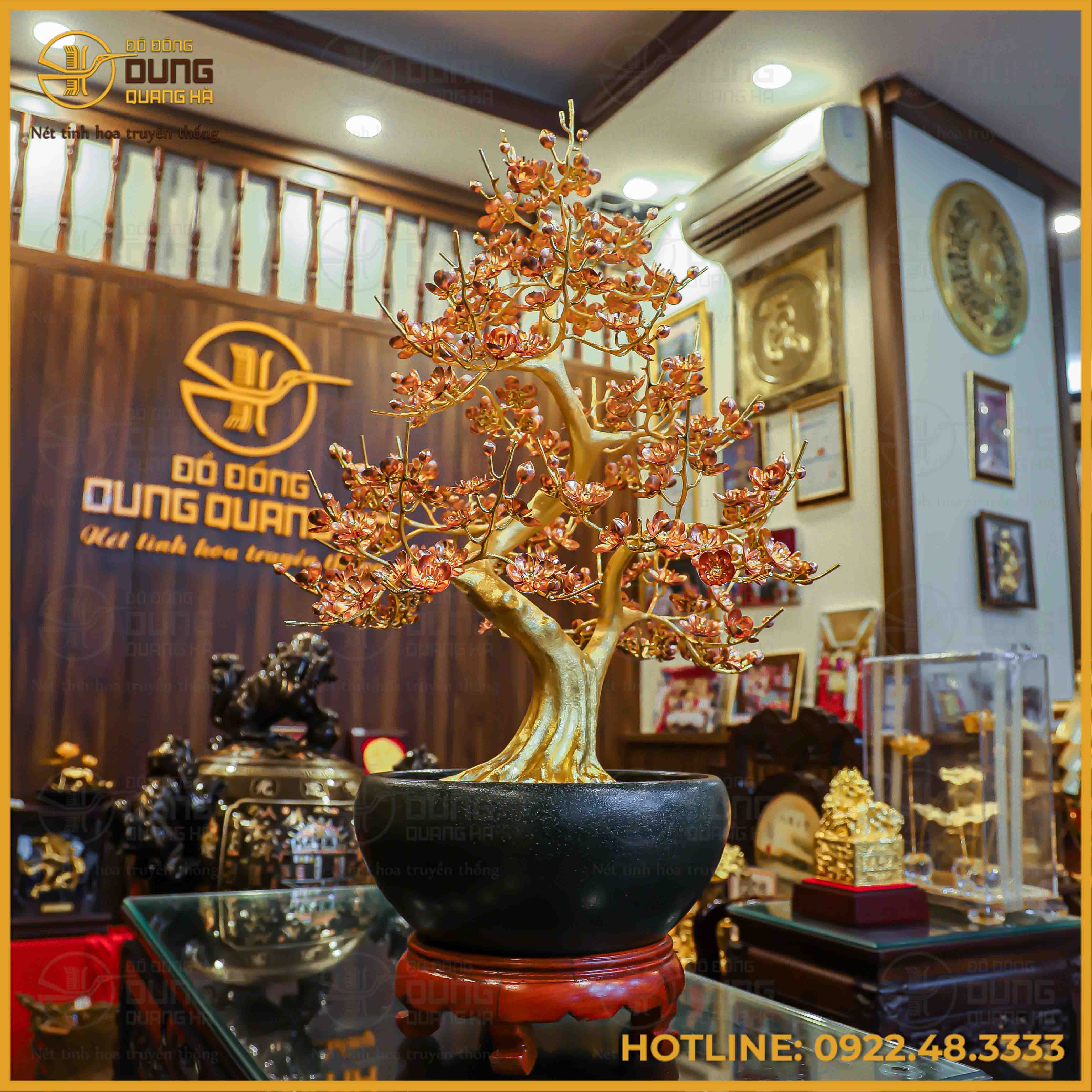 Cây đào đồng vàng mạ vàng cao 75cm