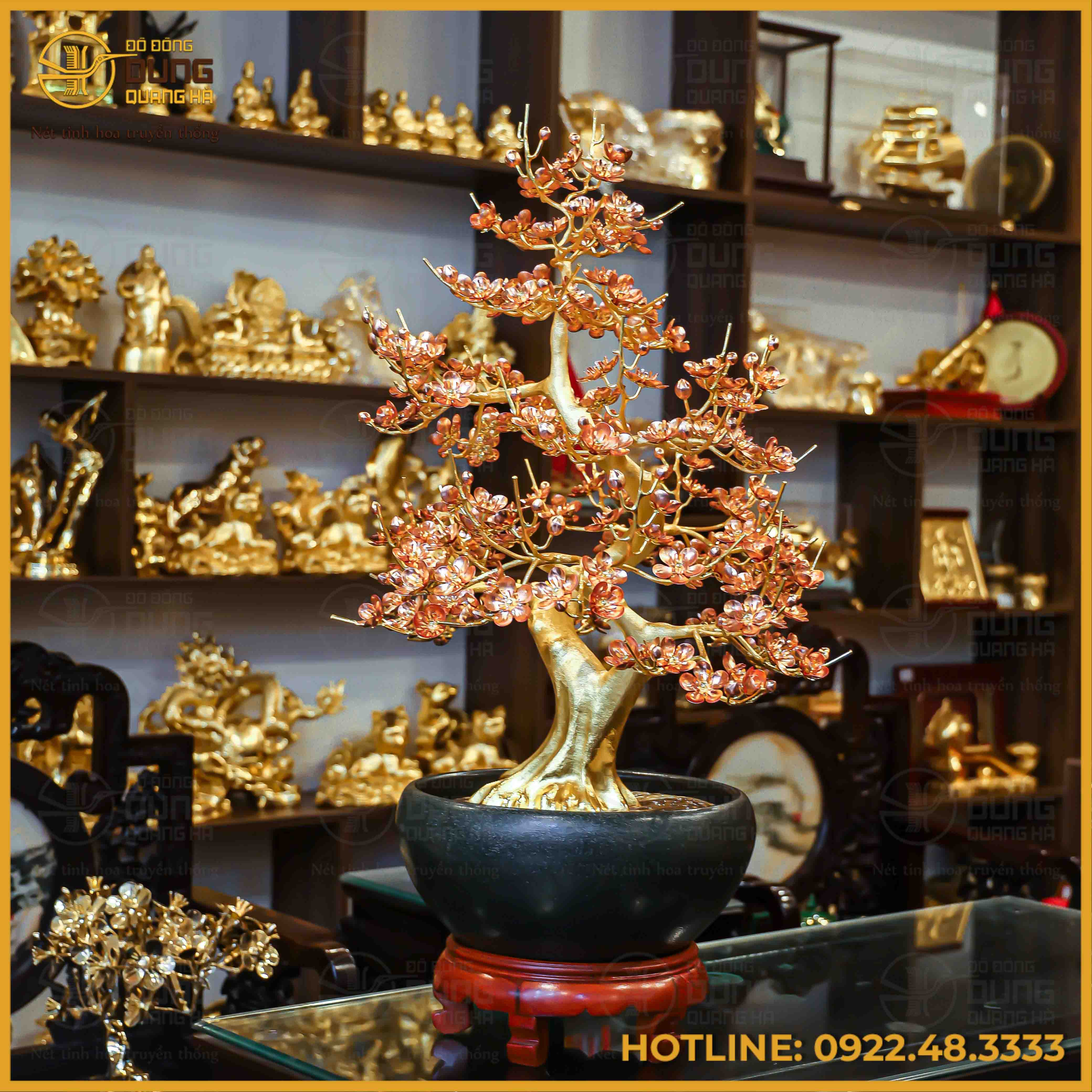 Cây đào đồng vàng mạ vàng cao 75cm