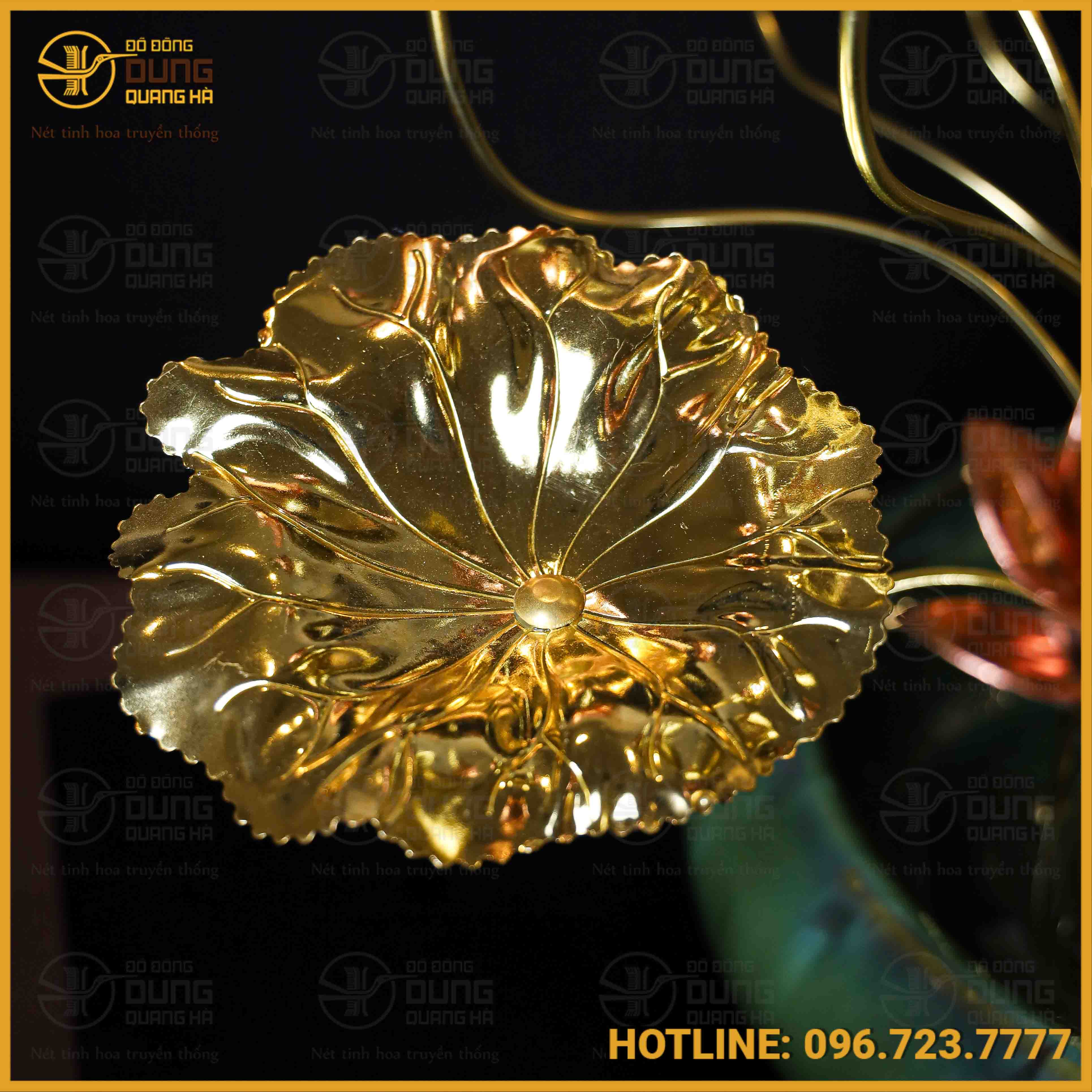 Chậu hoa sen bằng đồng 23 bông cao 70cm