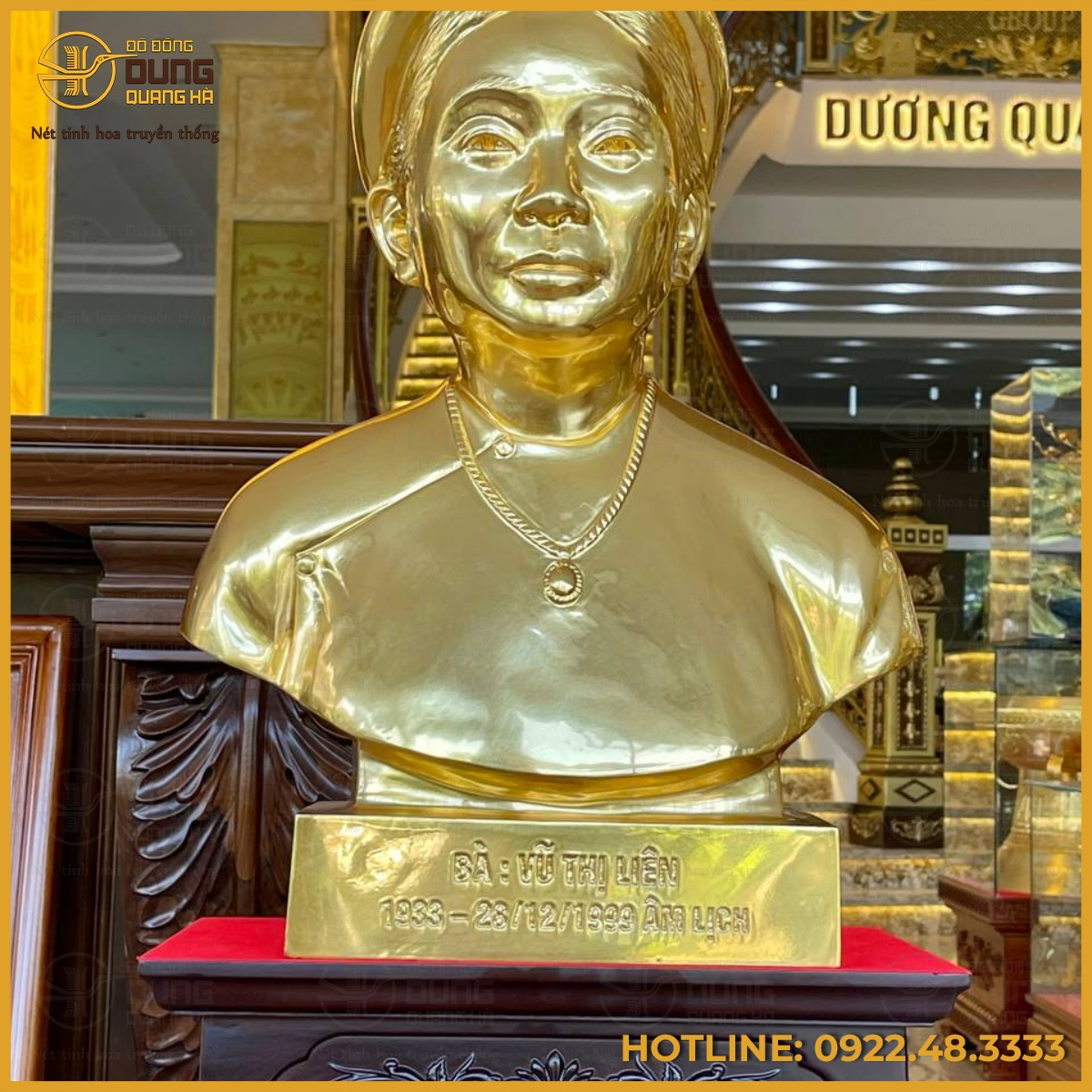 Tượng bà cụ bán thân bằng đồng đúc theo yêu cầu