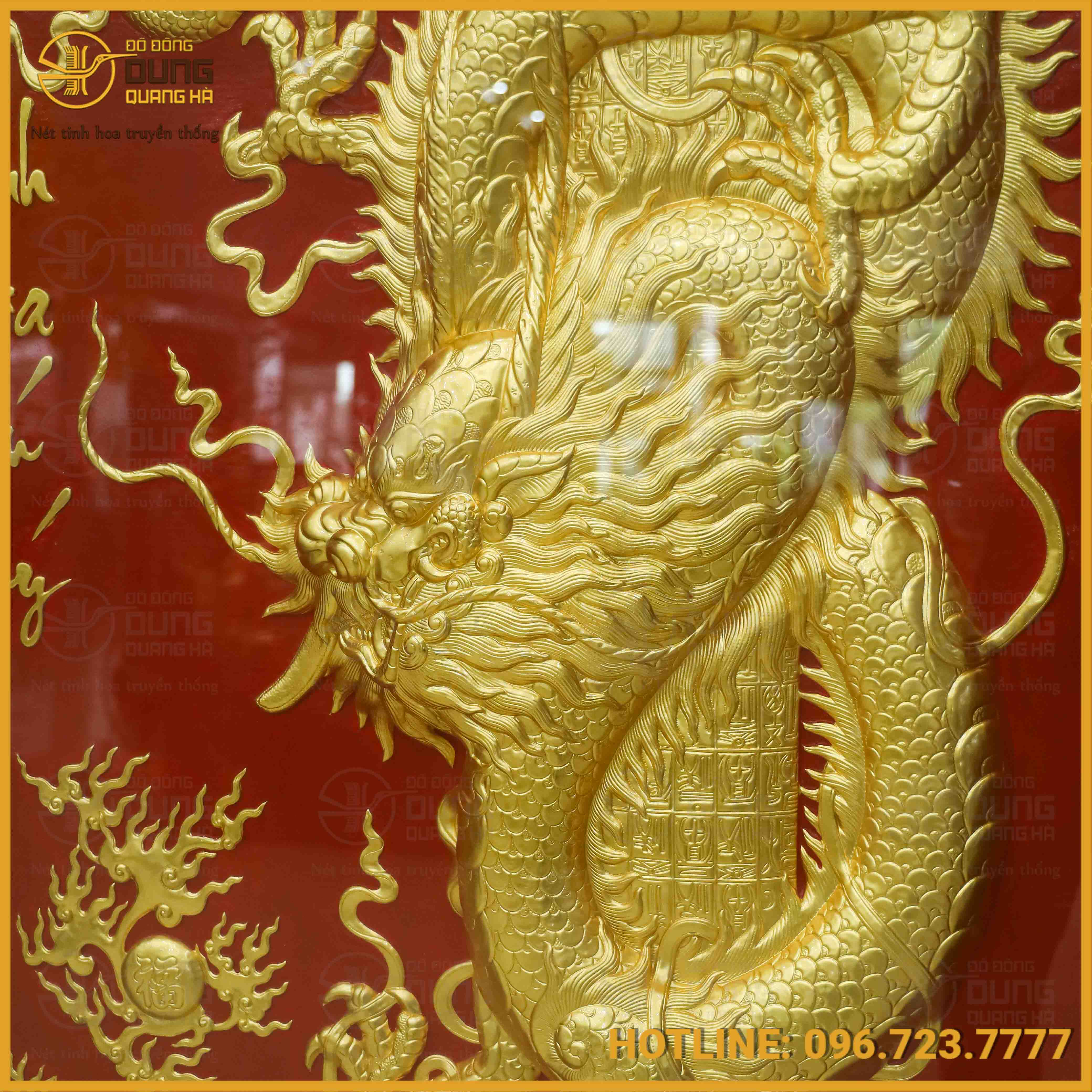 Tranh vinh hoa phú quý dát vàng nền đỏ