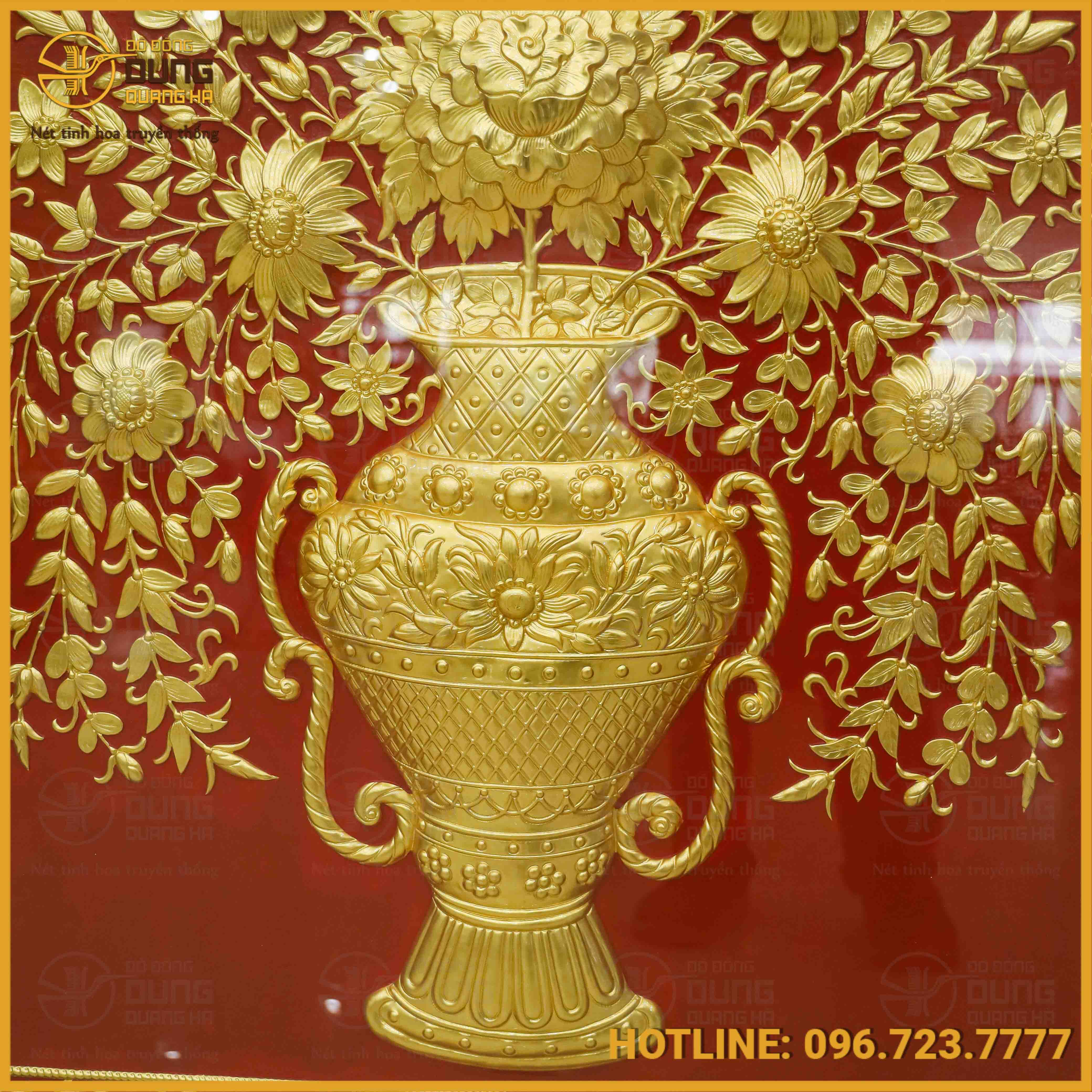 Tranh chỉ vàng Dubai nền đỏ cao cấp