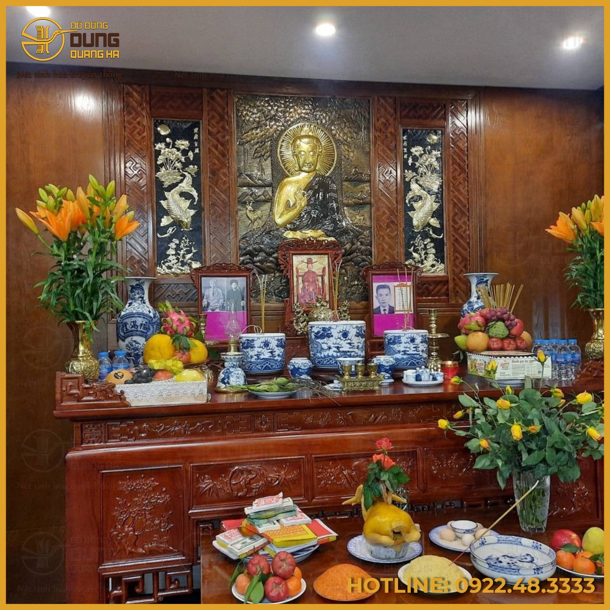 Tranh Phật Thích Ca Mâu Ni bằng đồng tinh xảo