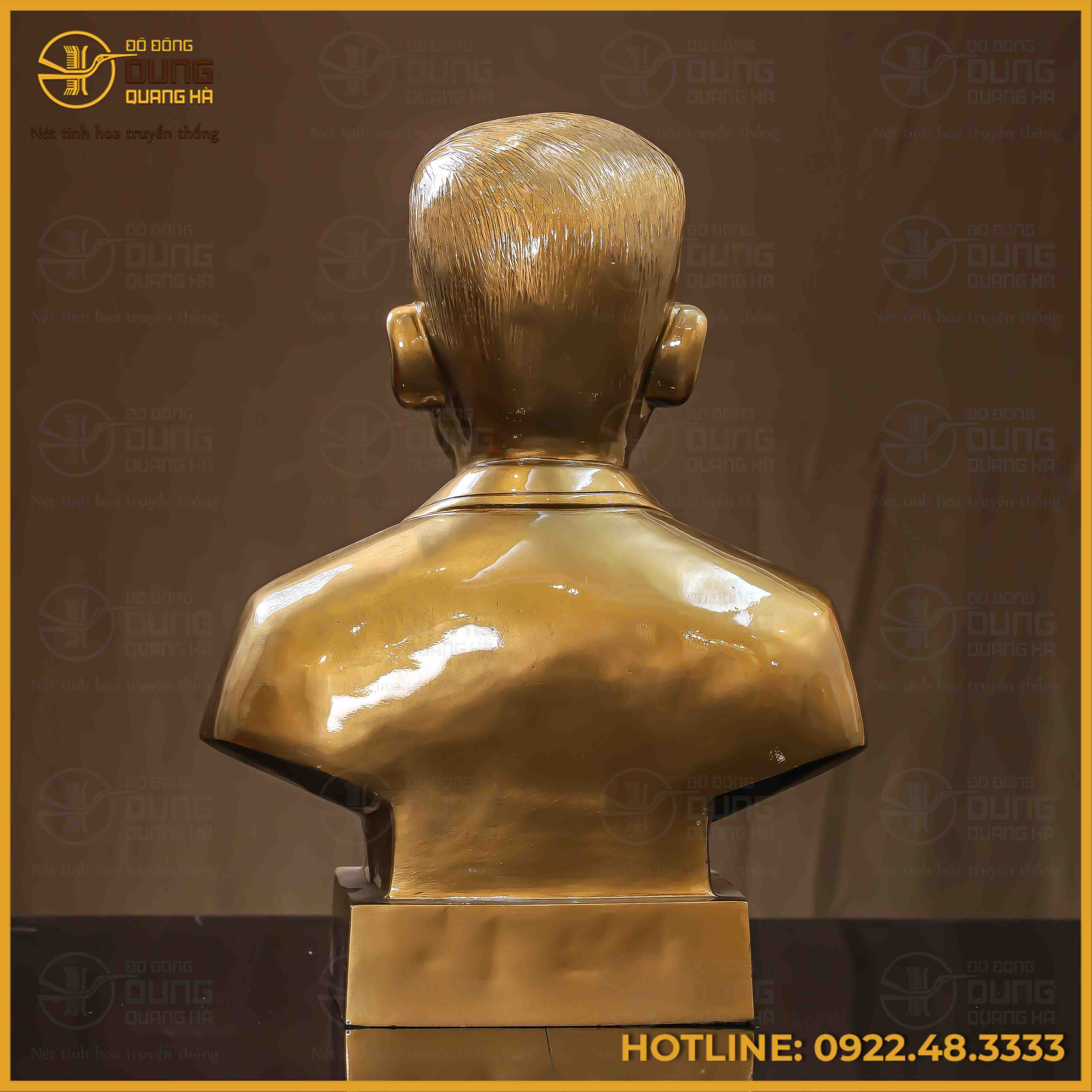 Tượng truyền thần cụ ông đồng đỏ làm màu cao 42cm hàng đặt riêng của khách