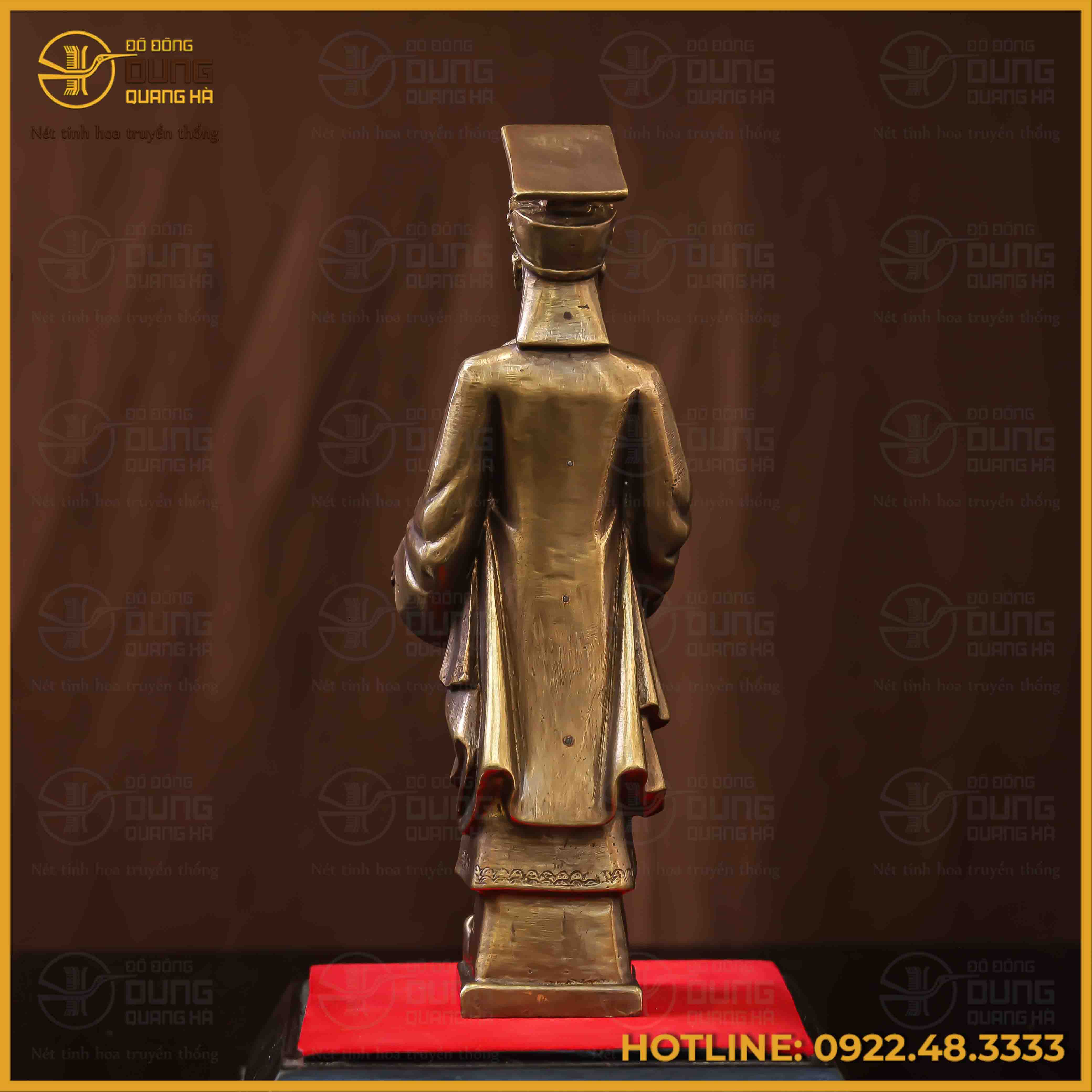 Tượng Lý Thái Tổ đồng vàng làm màu cao 23cm ngang 7cm nặng 1,2kg