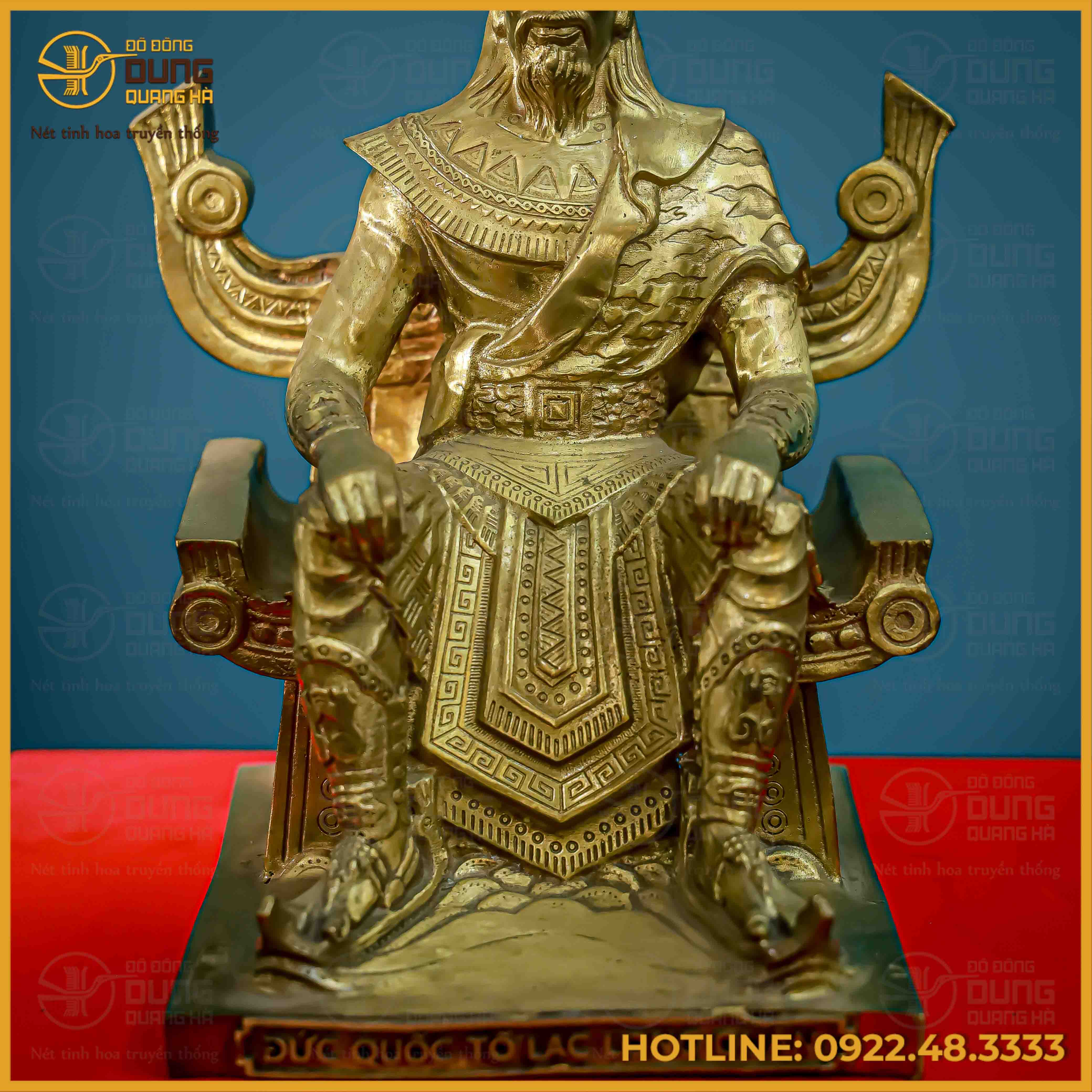 Tượng Lạc Long Quân đồng vàng cao 28cm