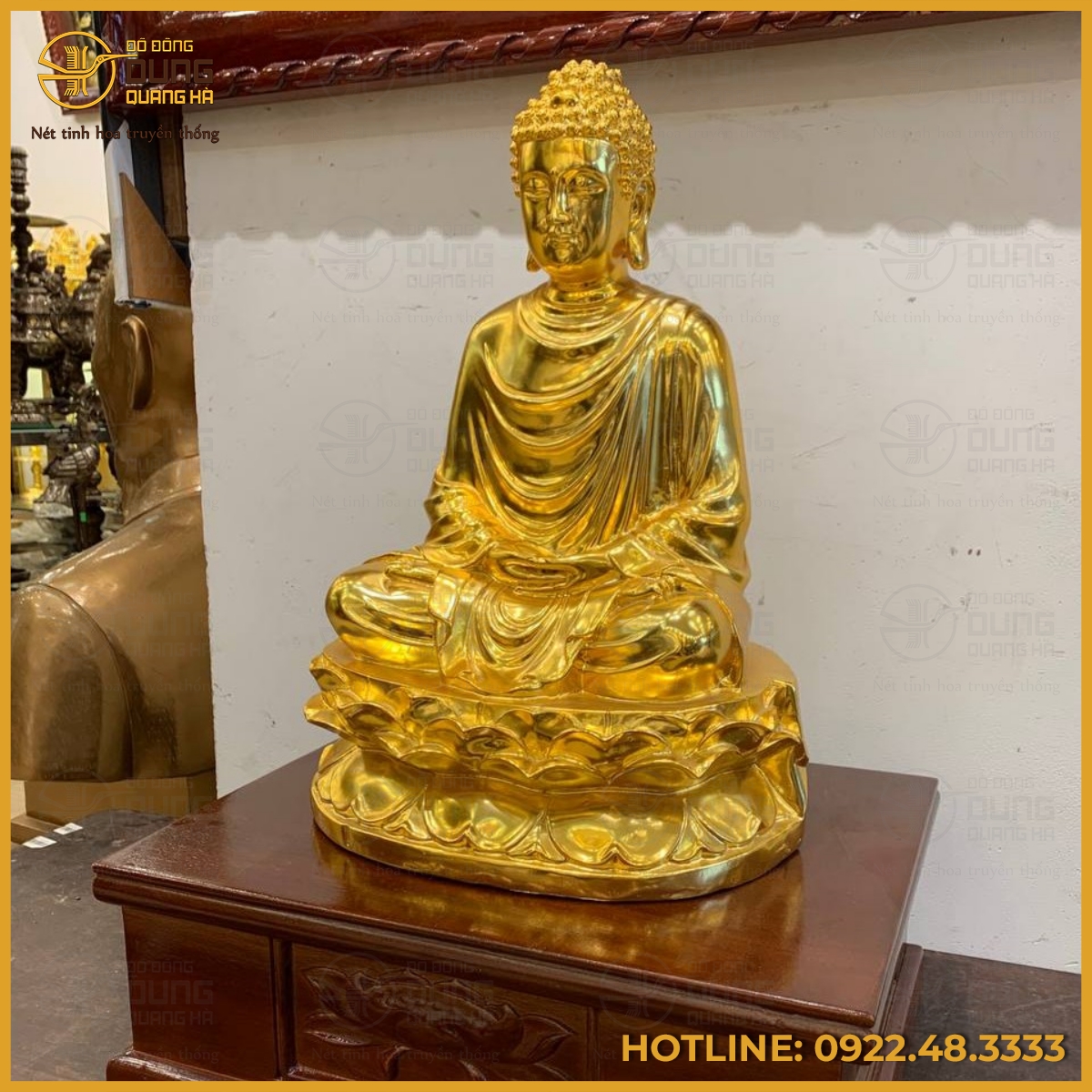 Tượng Phật Thích Ca bằng đồng mạ vàng cao cấp