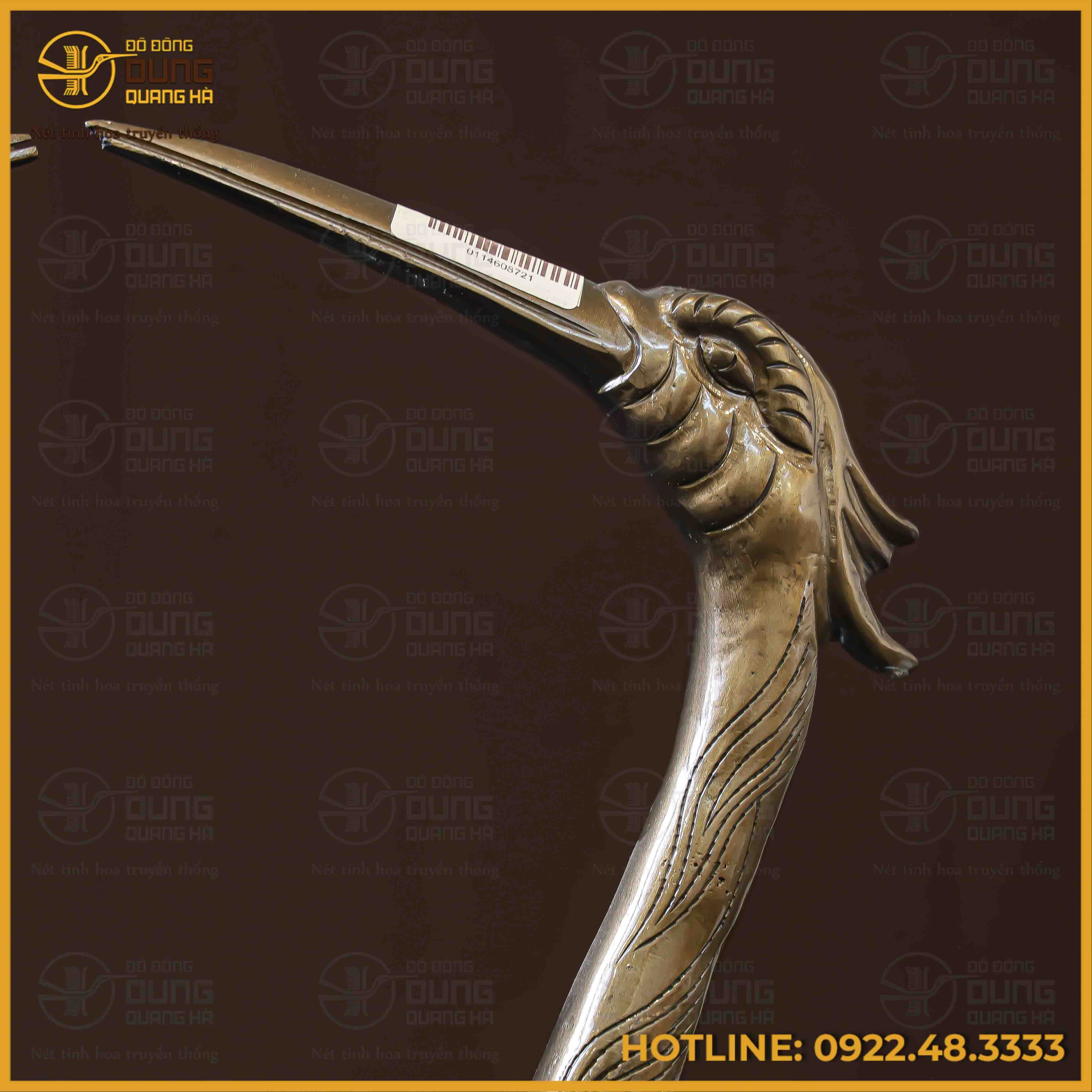 Đôi hạc đồng đỏ hun nâu cao 60cm