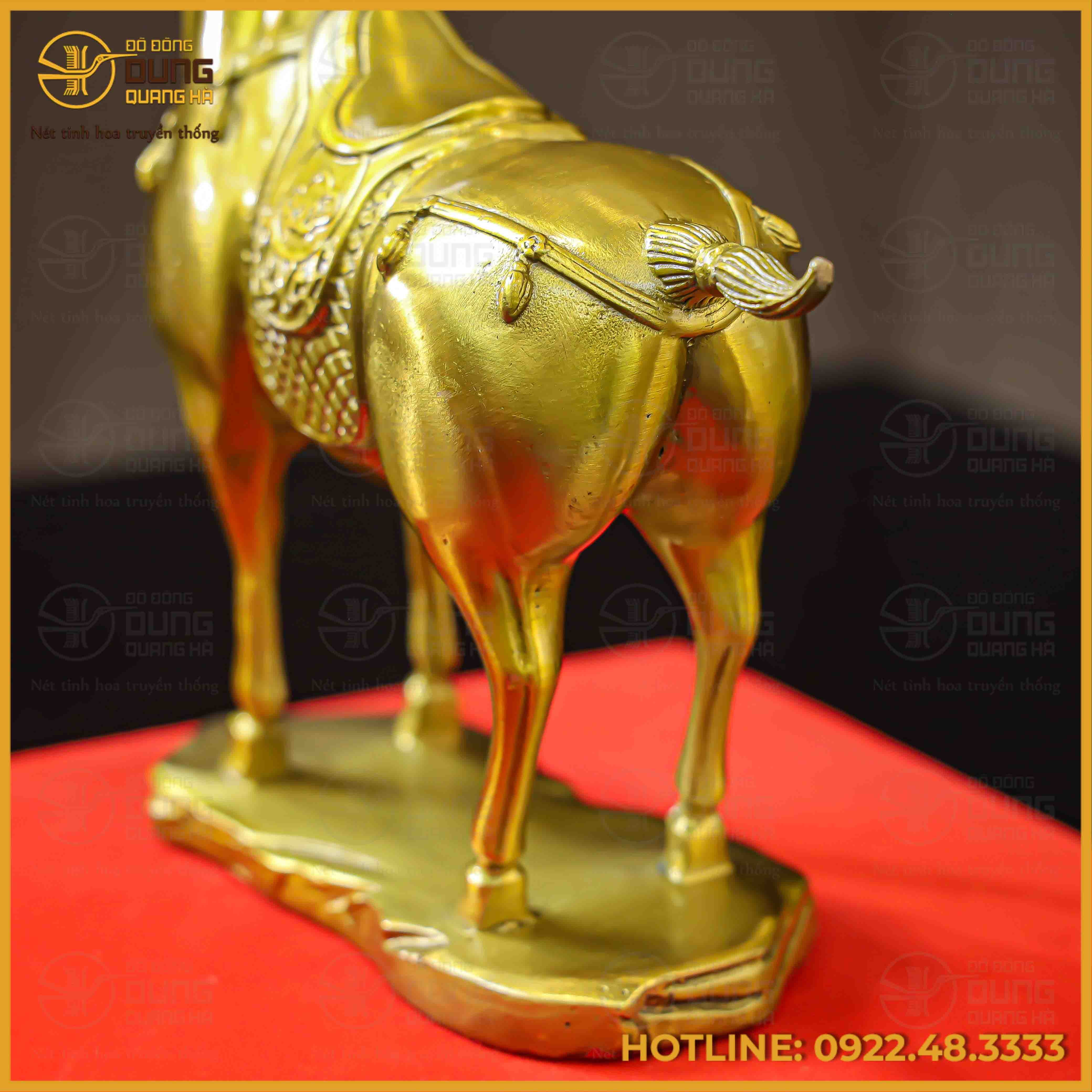Tượng ngựa đồng vàng cao 20cm
