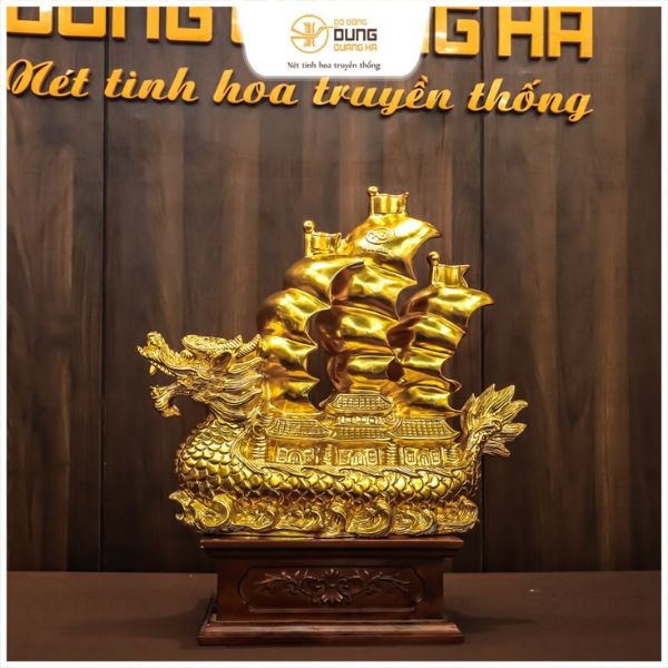 Thuyền Buồm Mạ Vàng - Quà tặng phong thủy ý nghĩa 