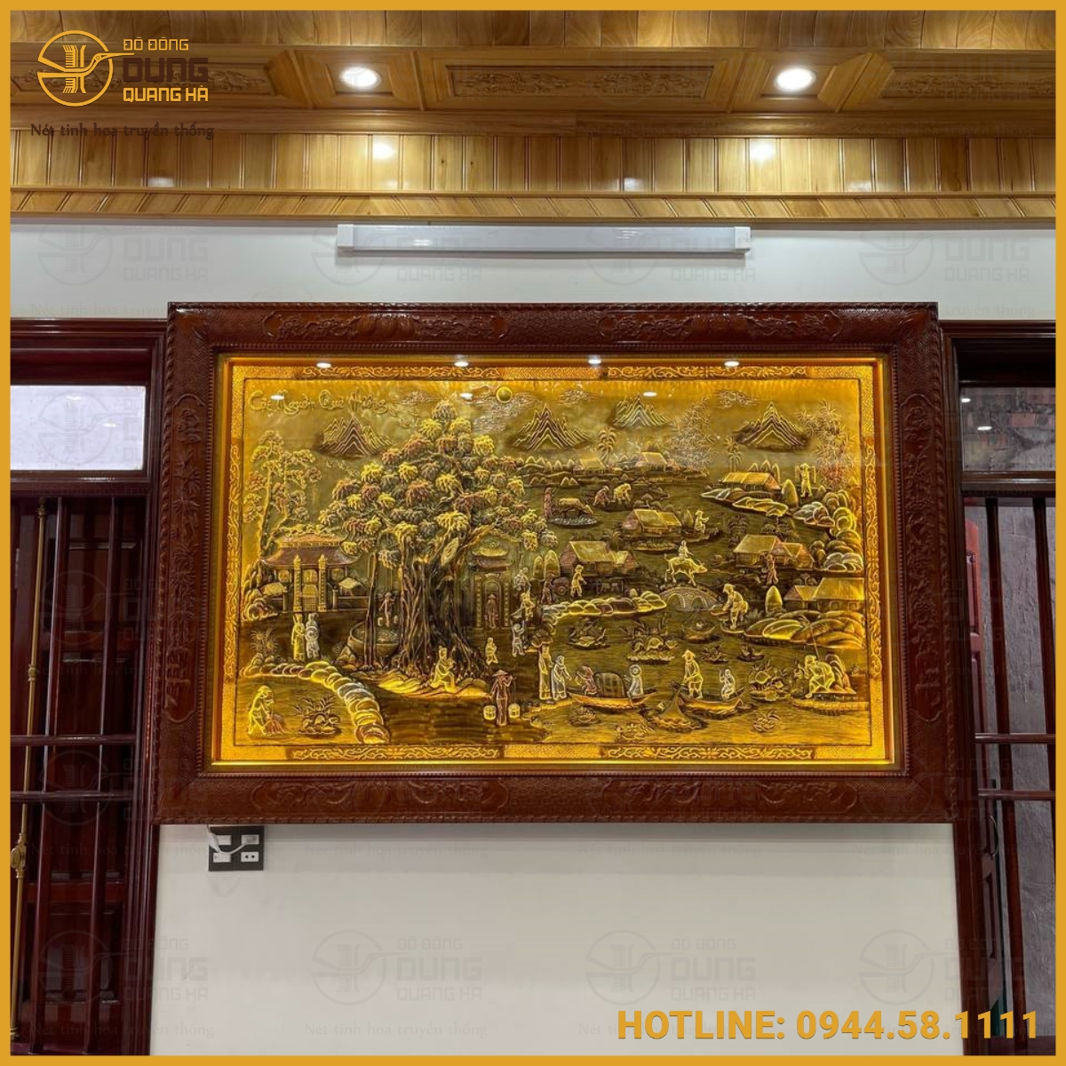 Tranh cội nguồn quê hương bằng đồng