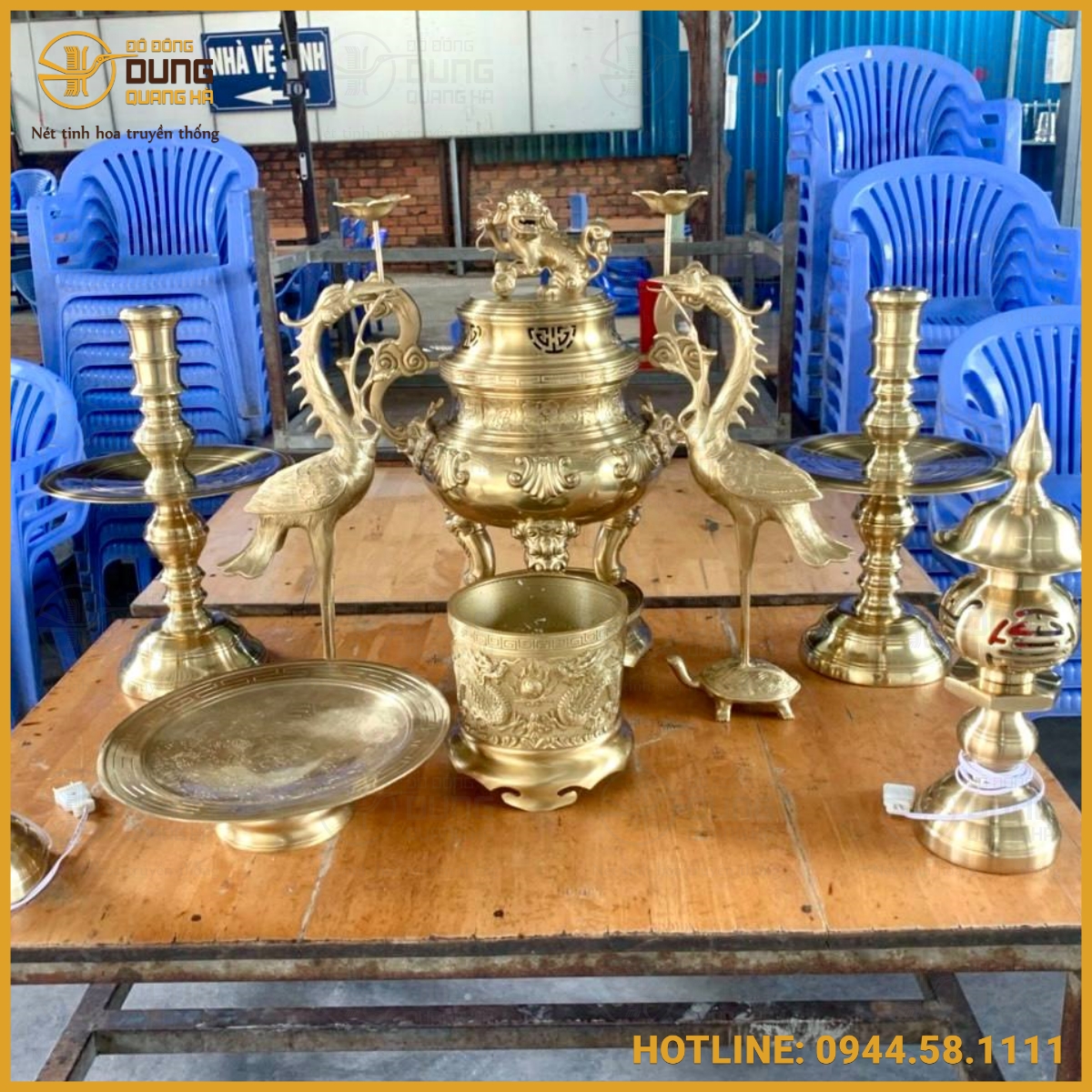 Vẻ đẹp độc đáo của bộ đồ thờ bằng đồng catut