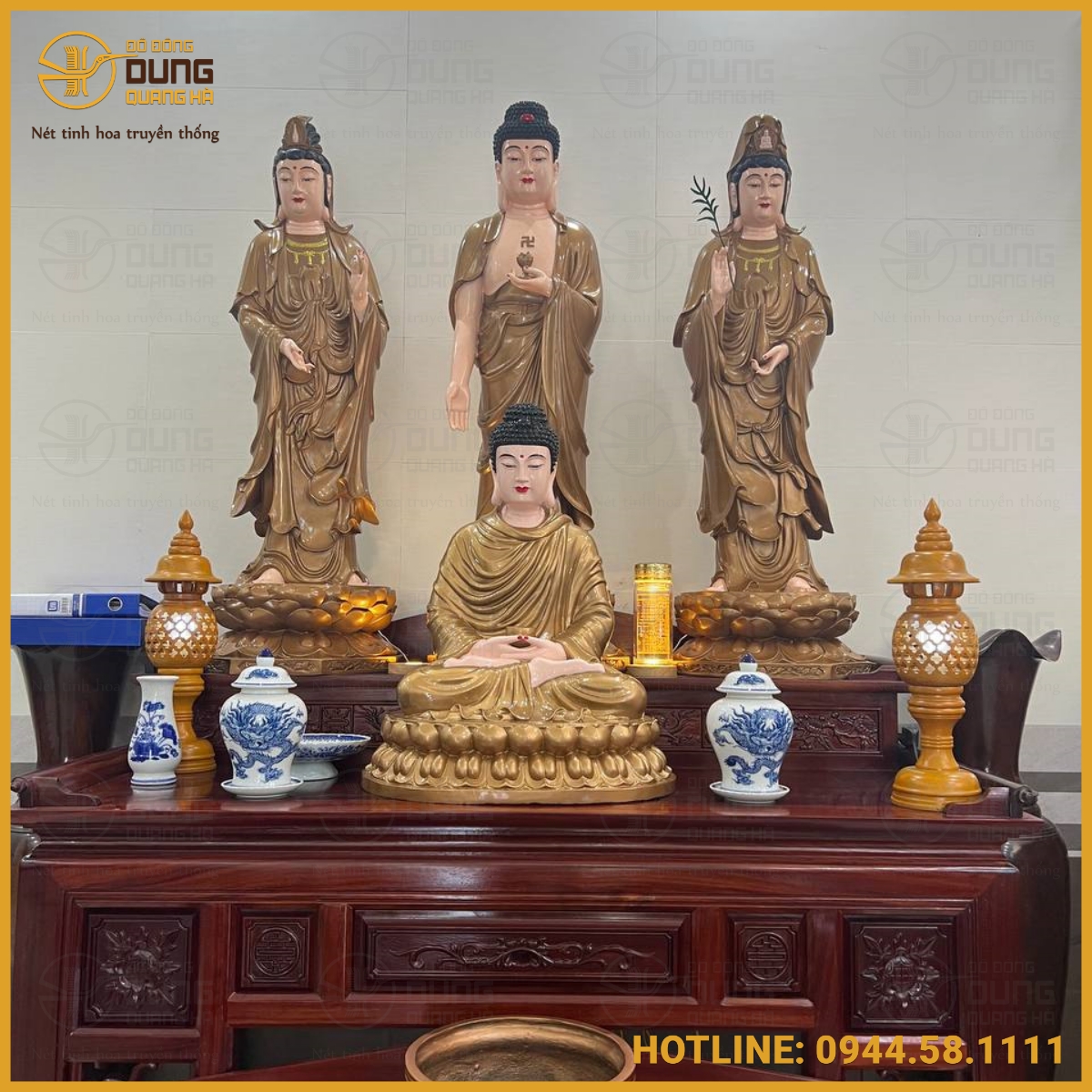 Bàn giao tượng Phật Thích Ca 70cm làm màu tô phấn diện tại Nghệ An