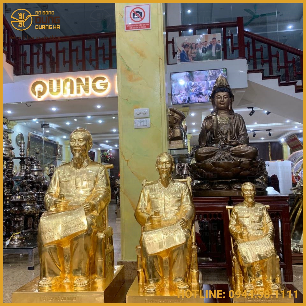 Hoàn thiện tượng Bác Hồ ngồi ghế mây cao 60cm, 81cm, 97cm