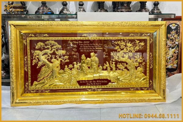 Tranh mừng thọ bằng đồng
