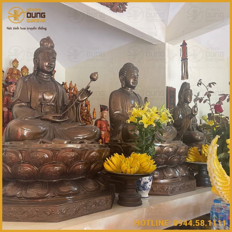 Tượng Tây Phương Tam Thánh bằng đồng